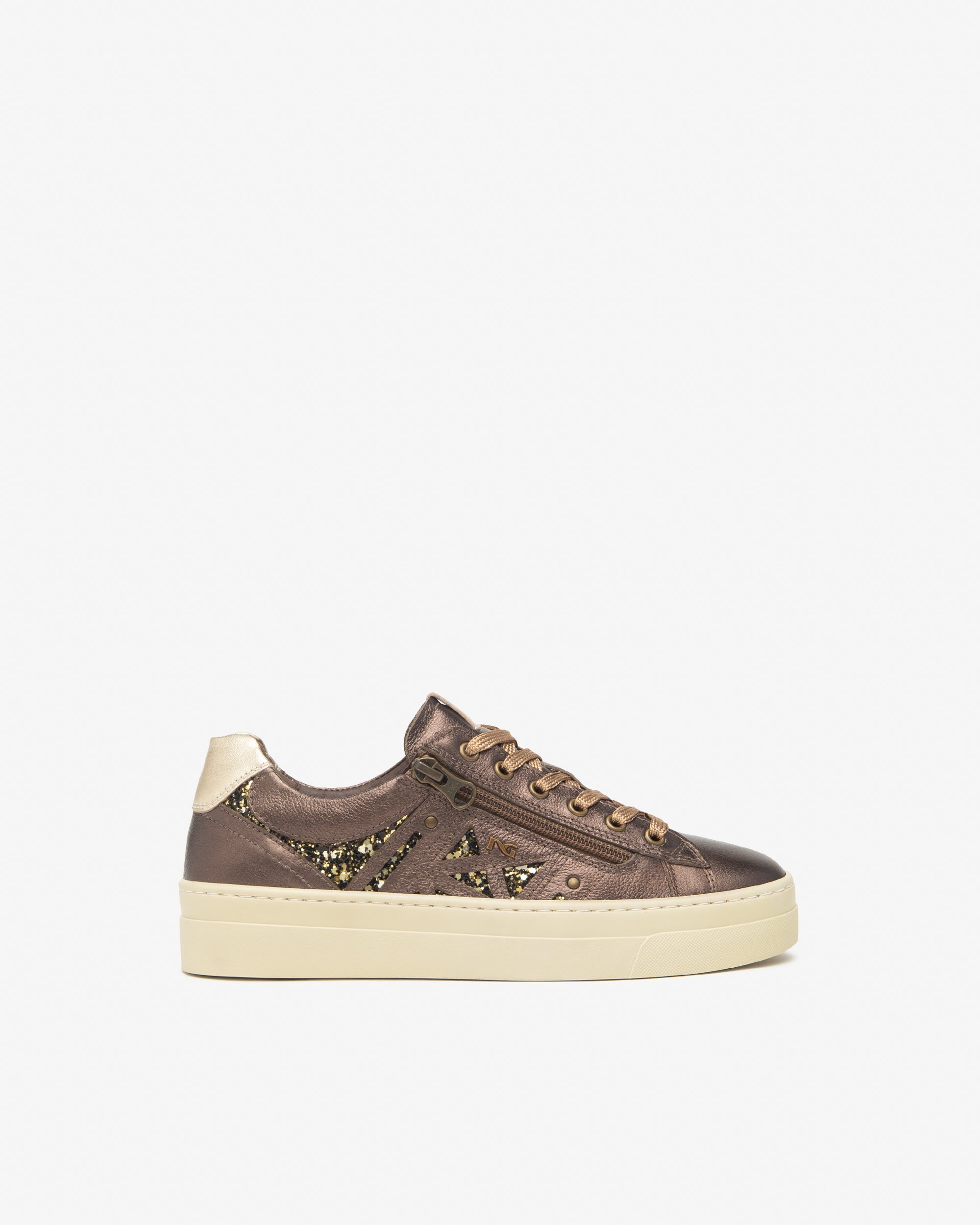 Sneakers Dames in Leder en Technisch Materiaal