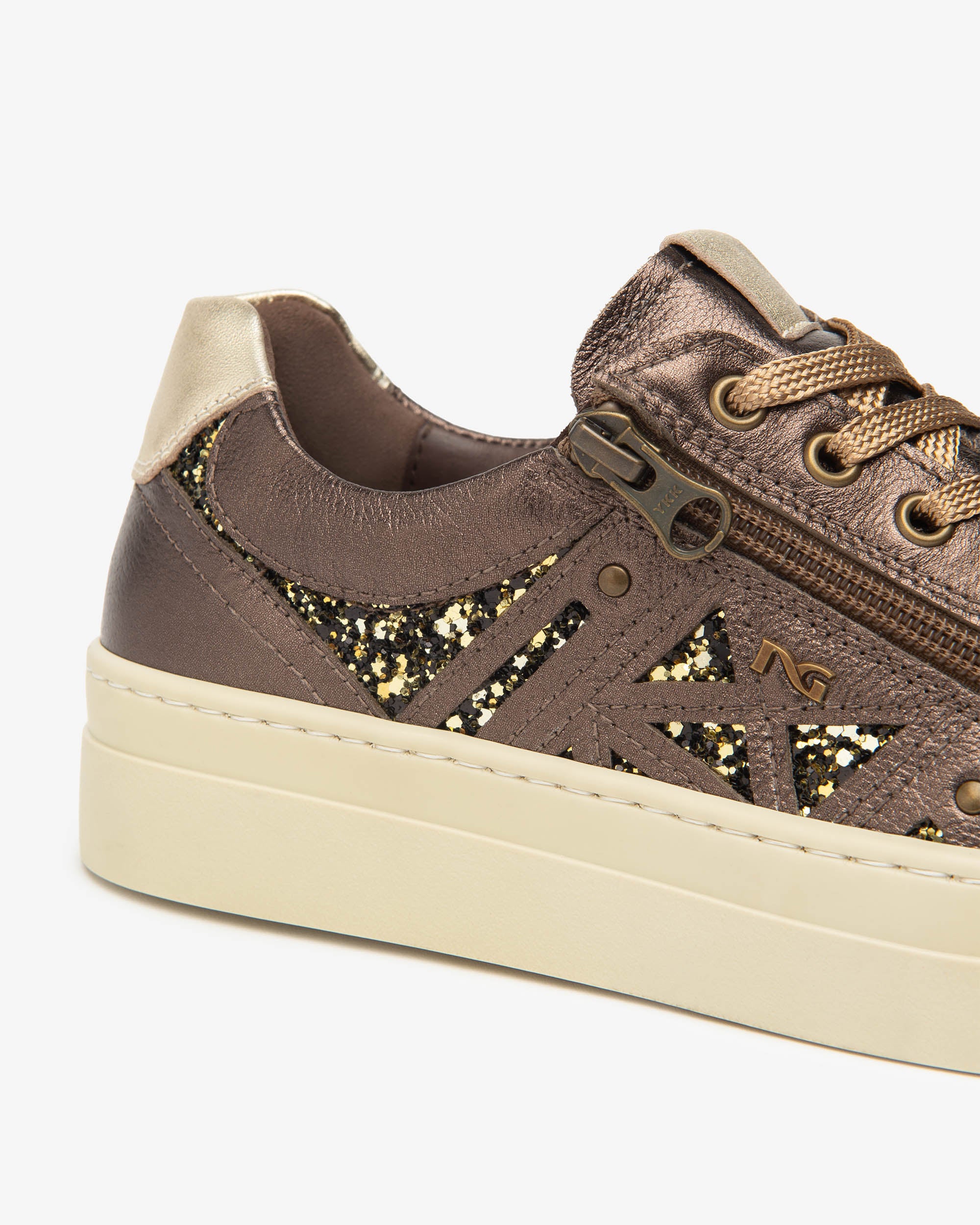 Sneakers Dames in Leder en Technisch Materiaal