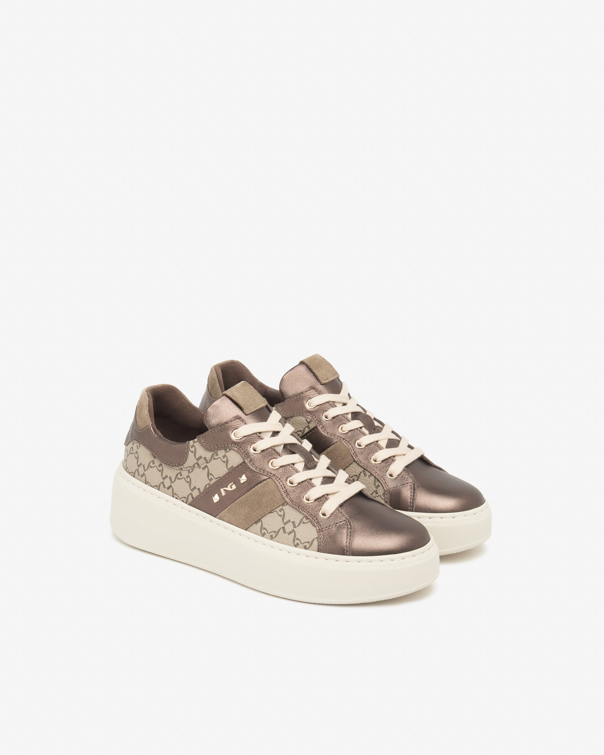 Sneakers Dames in Leder, Technisch Materiaal en Suède