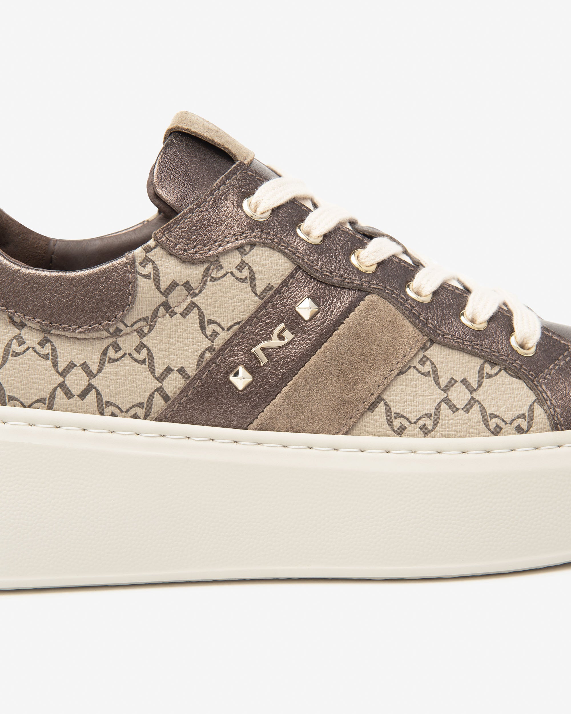 Sneakers Dames in Leder, Technisch Materiaal en Suède