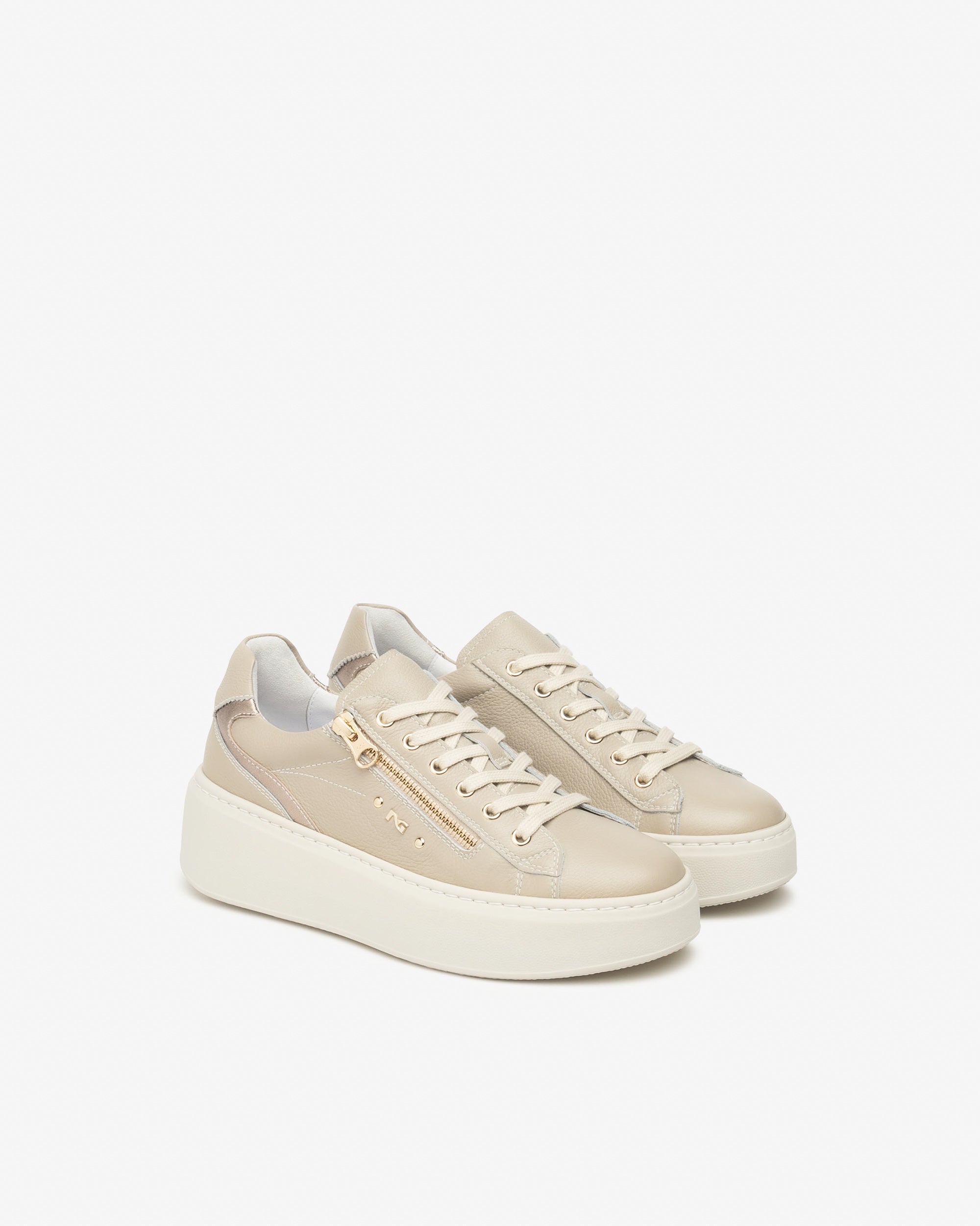 Women’s Leather and Technical Fabric Sneakers