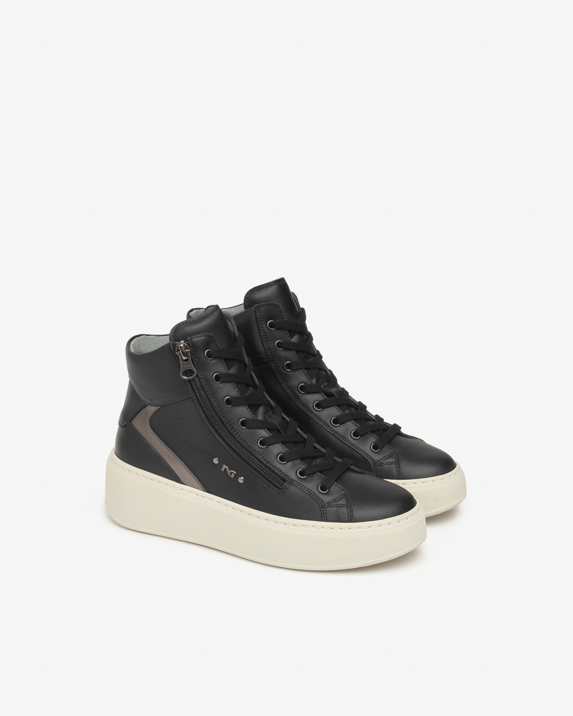 Sneakers Dames in Leder en Technisch Materiaal