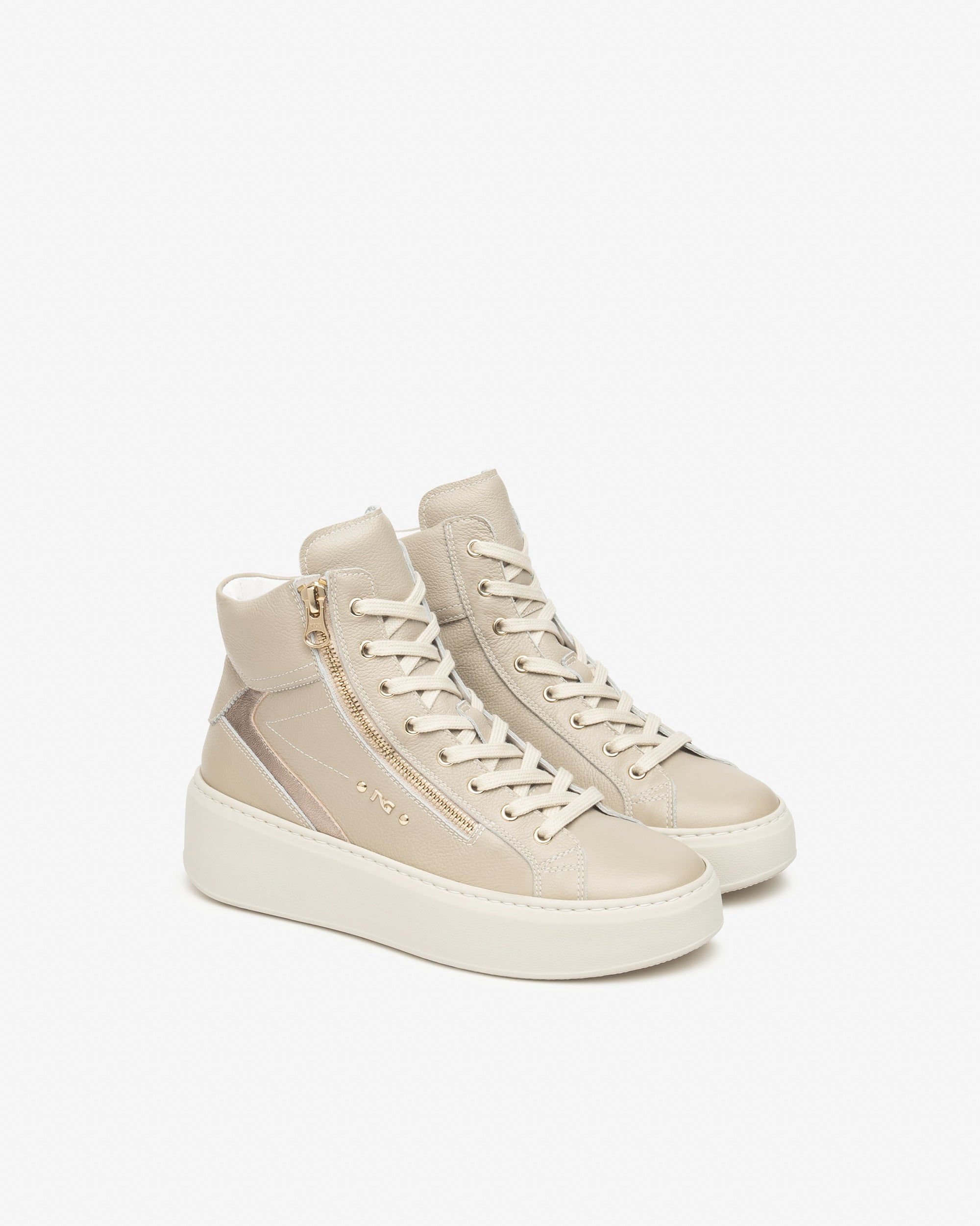 Sneakers Dames in Leder en Technisch Materiaal