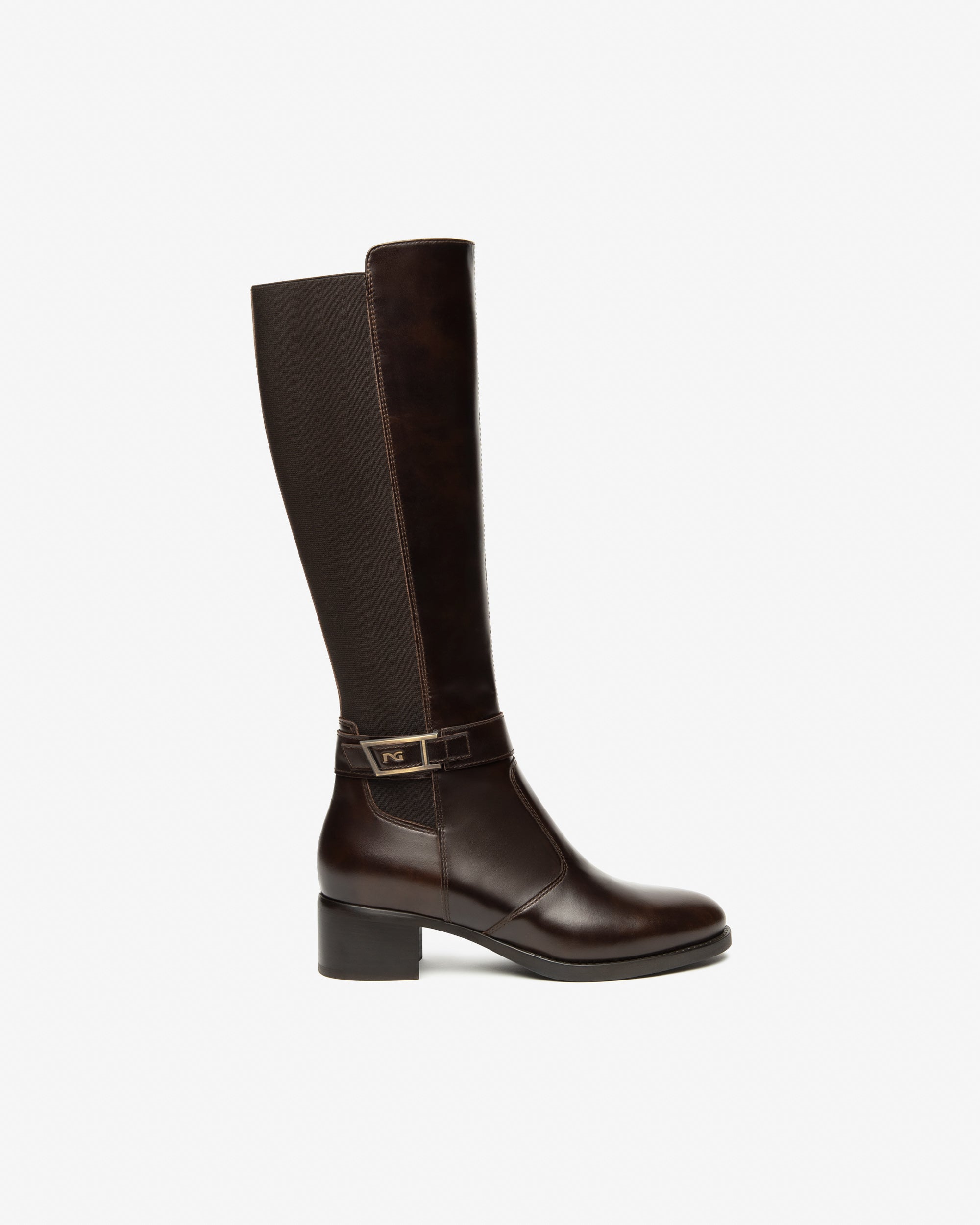 Bottes Femme en Cuir et Tissu