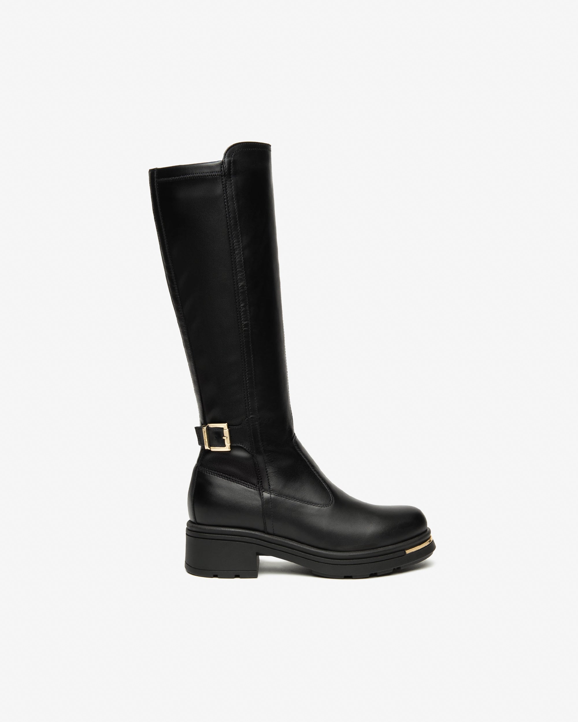 Damenstiefel aus Glattleder und technischem Material