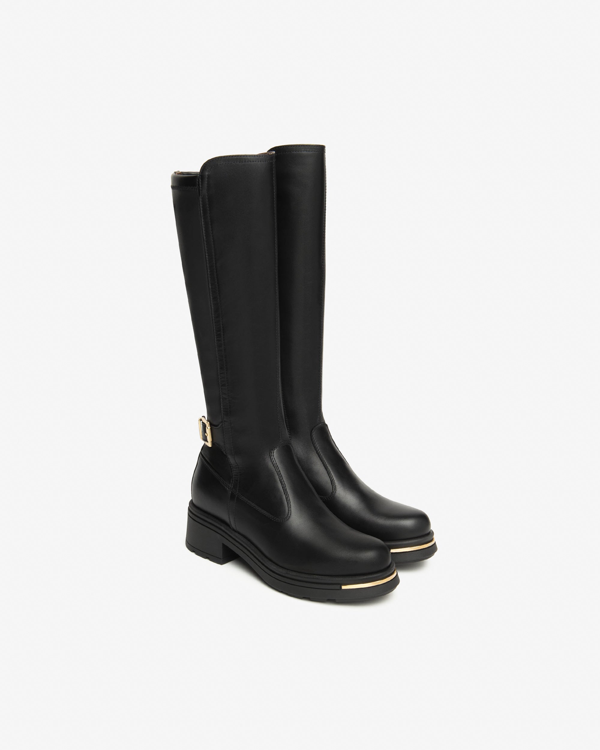 Damenstiefel aus Glattleder und technischem Material