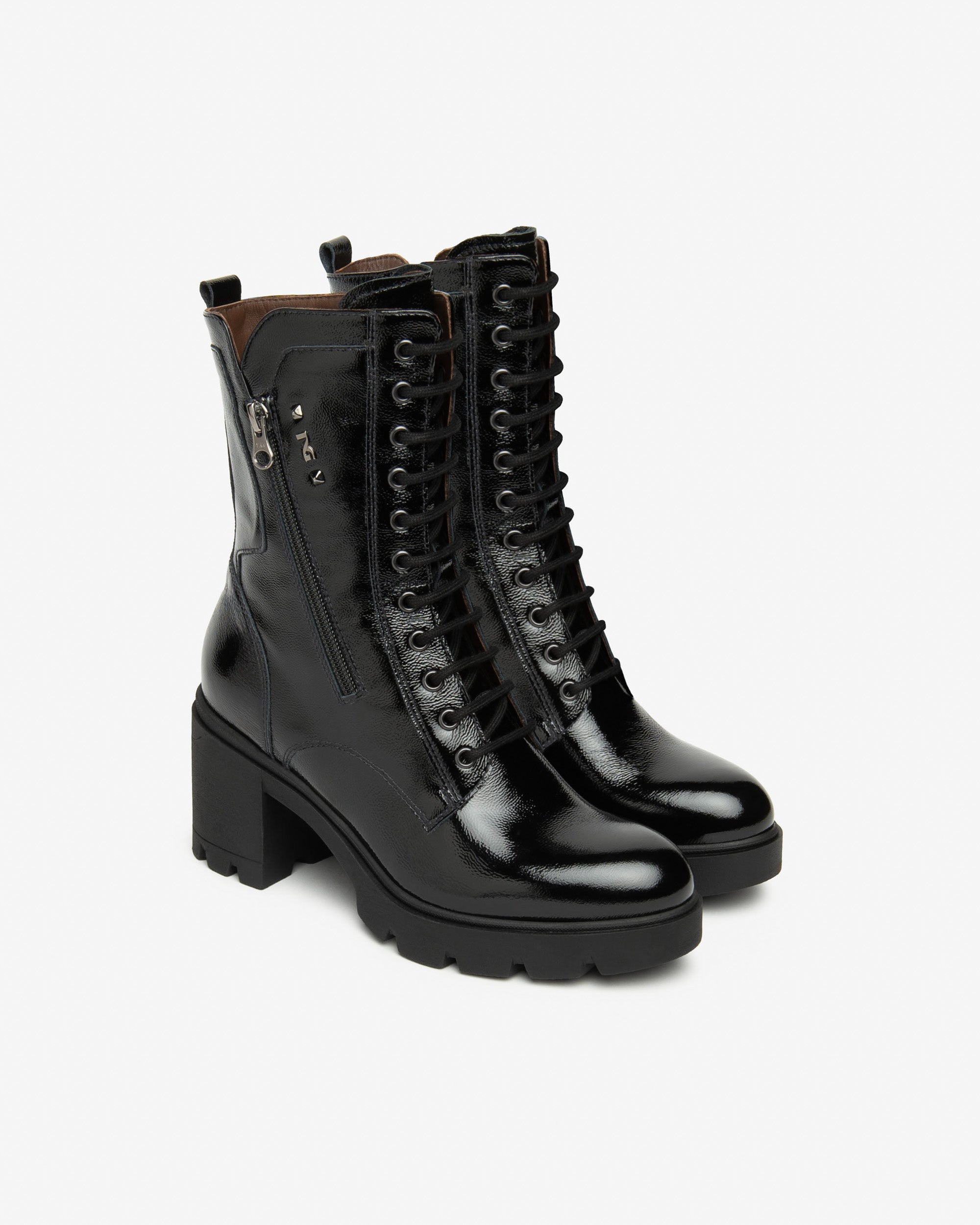 Bottines Motardes Femme en Vernis