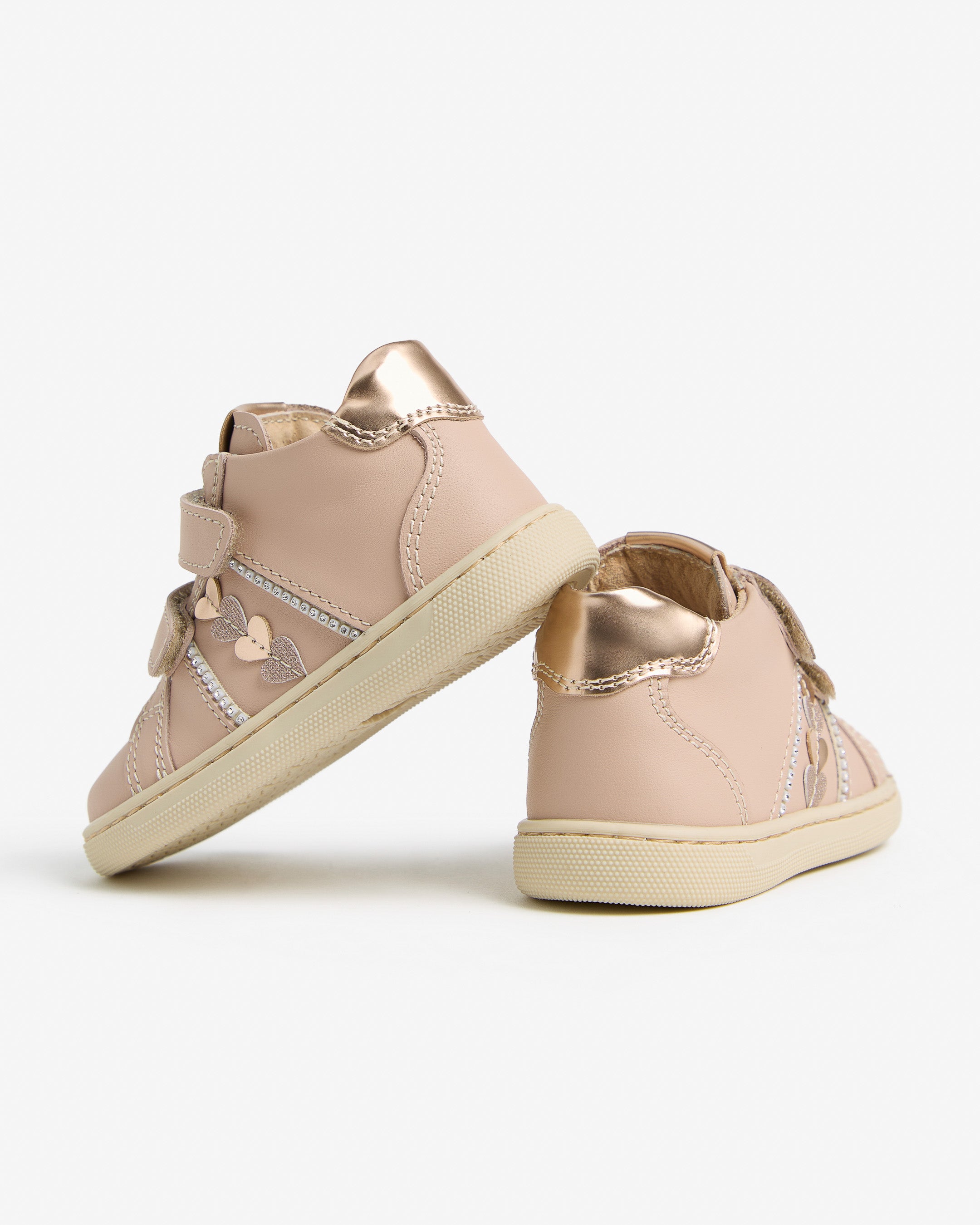 Sneakers Junior voor Meisje in Leder en Technisch Materiaal