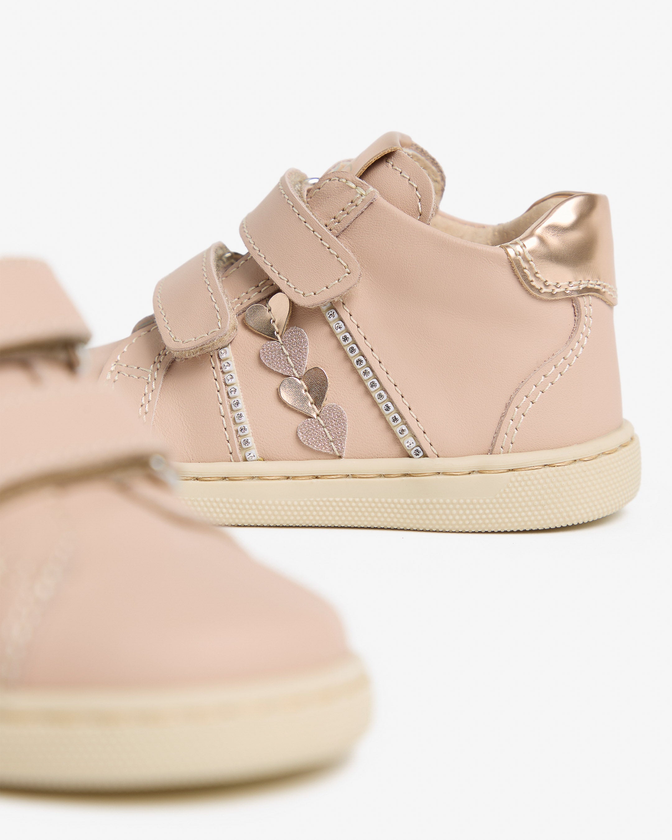 Sneakers Junior voor Meisje in Leder en Technisch Materiaal