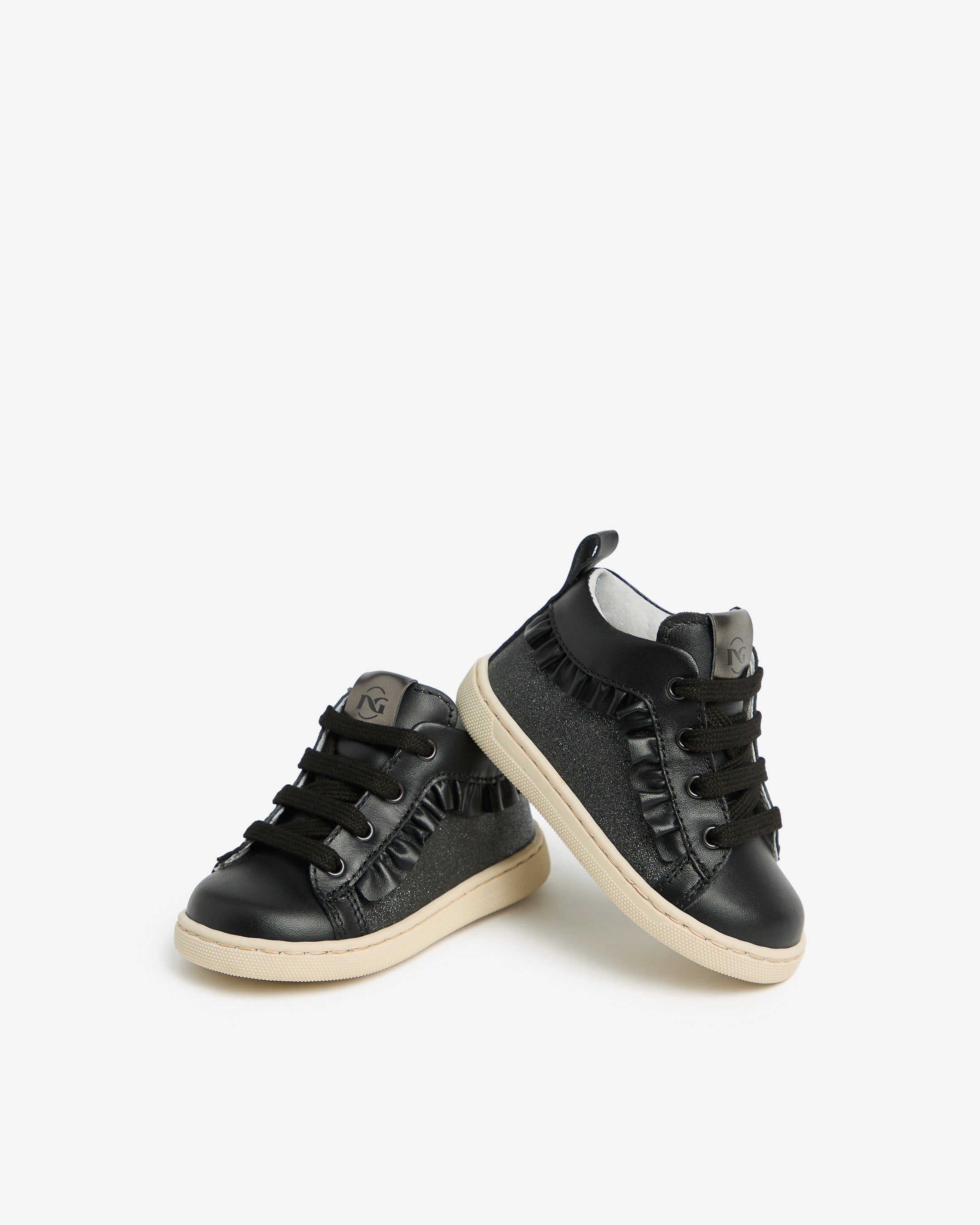 Sneakers Junior voor Meisje in Leder en Technisch Materiaal