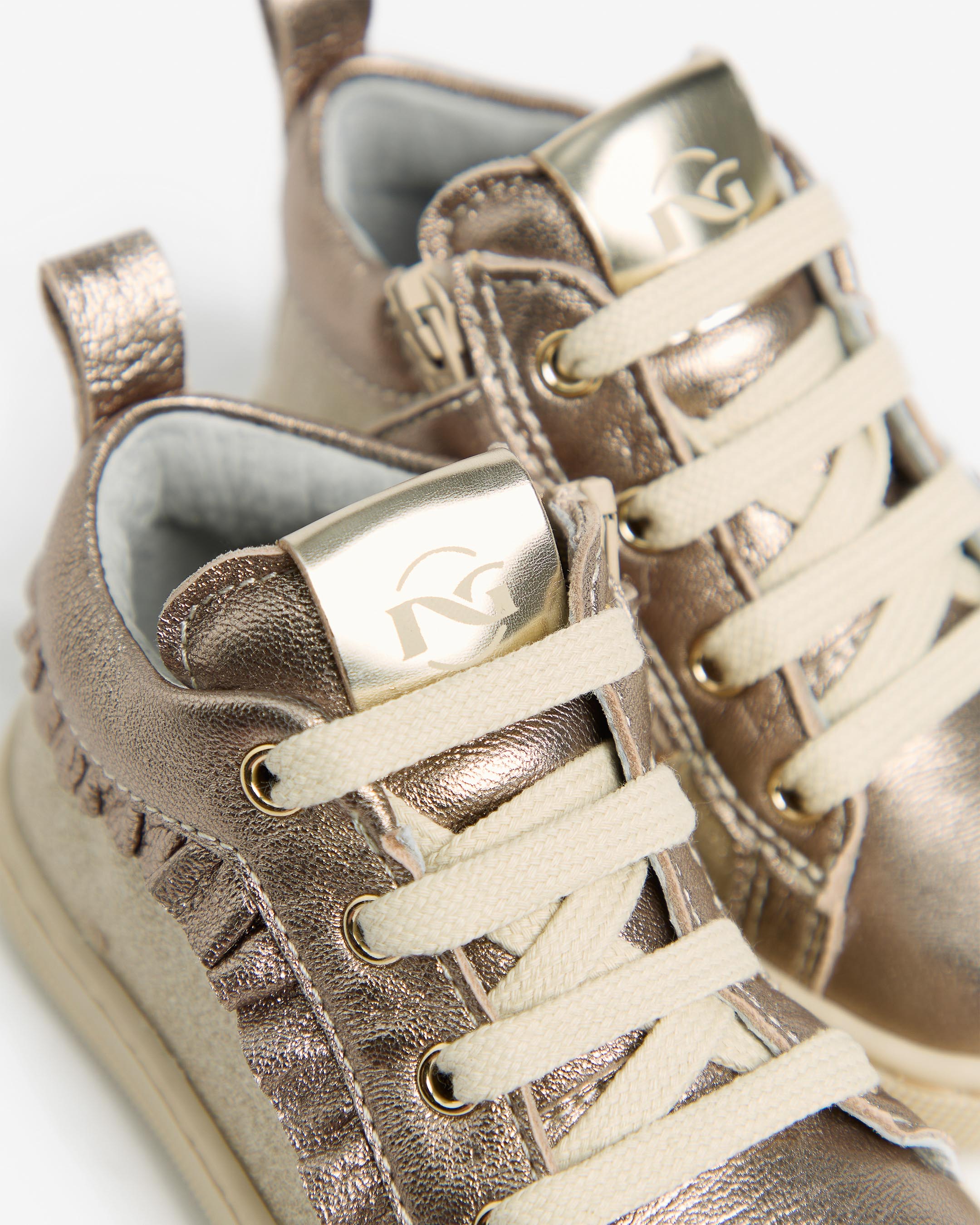 Sneakers Junior pour Fille en Cuir et Matière Technique