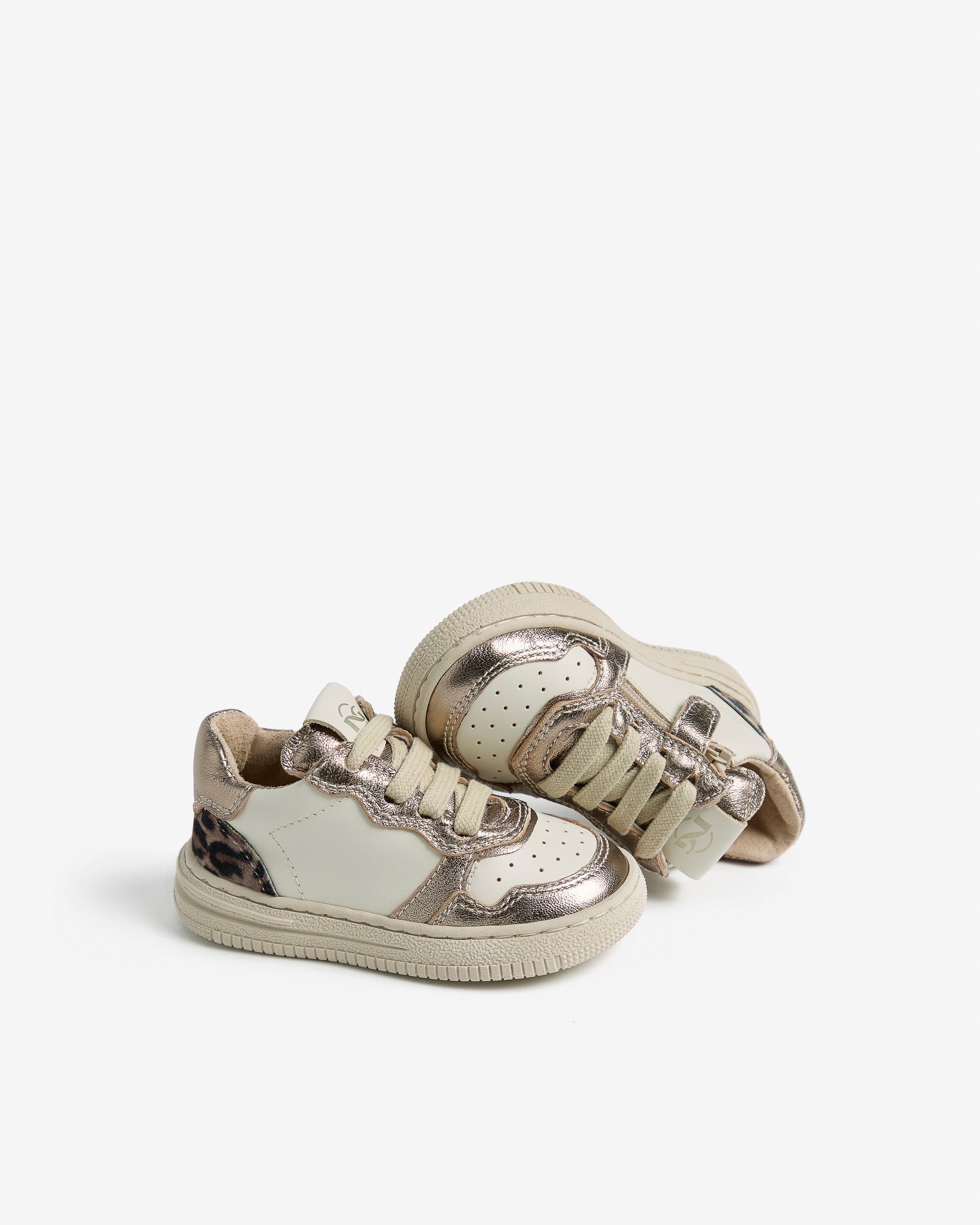 Sneakers Junior voor Meisje in Leder en Technisch Materiaal