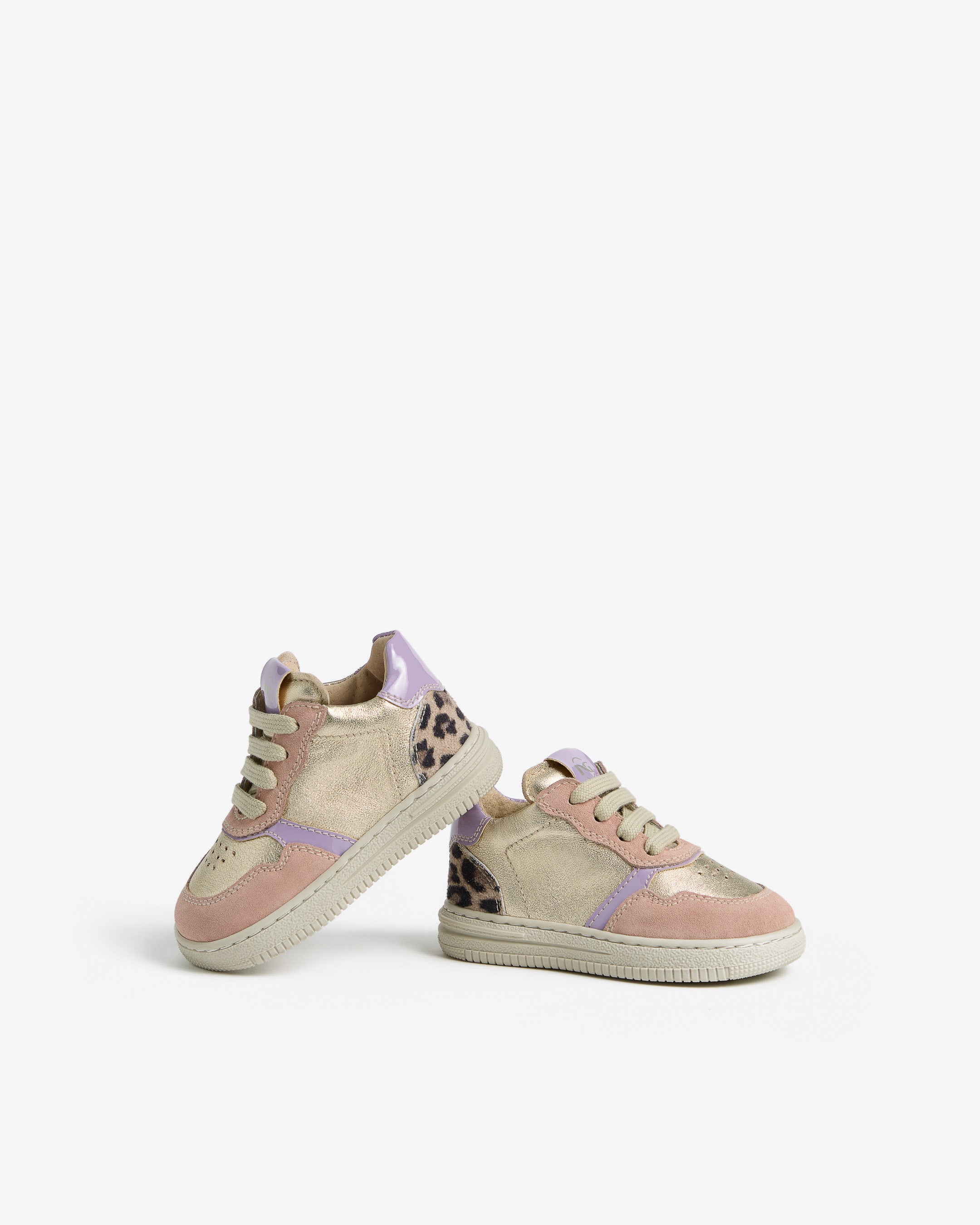 Sneakers Junior voor Meisje in Leder, Suède en Technisch Materiaal