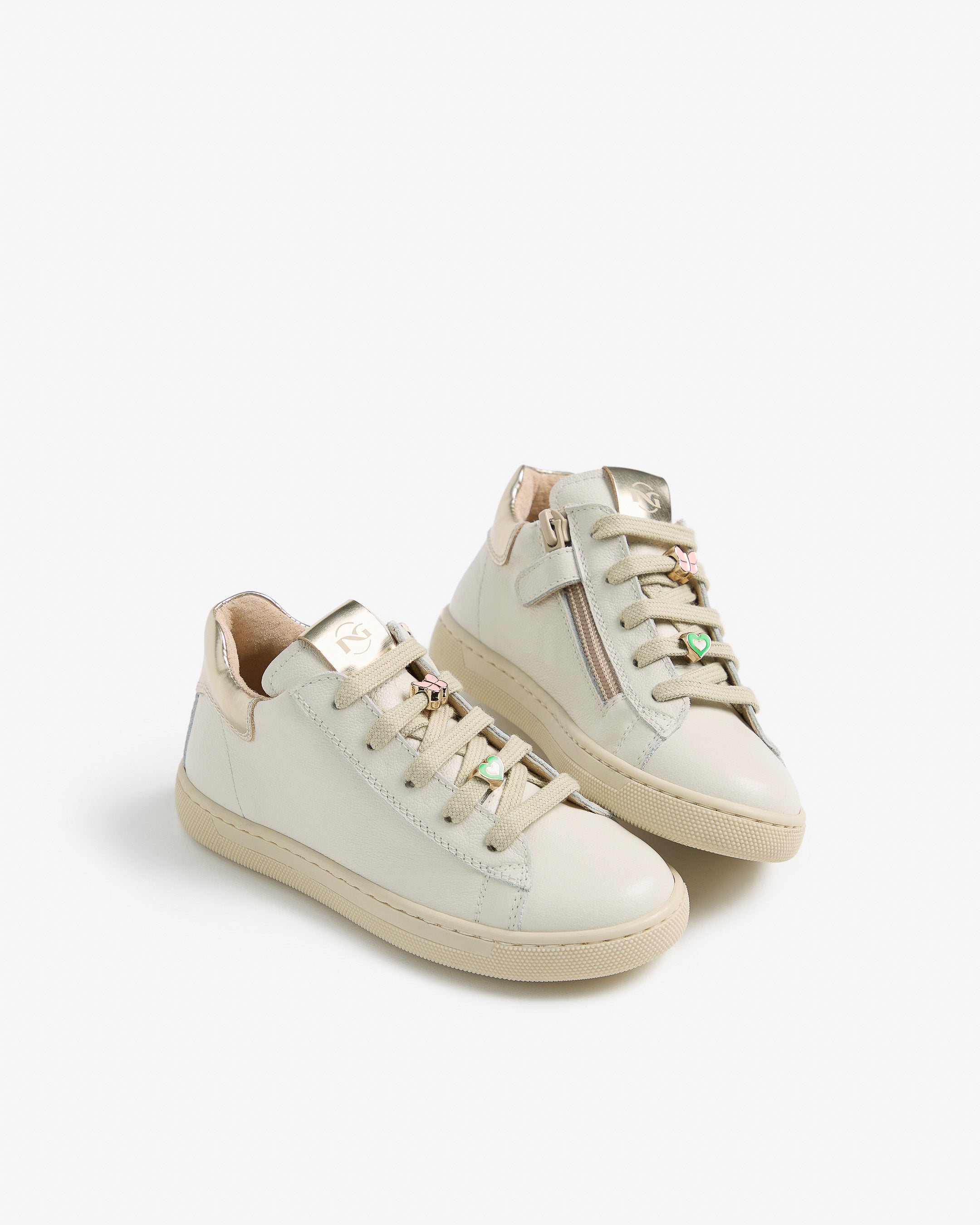 Junior Leather and Technical Fabric Sneakers for Girls