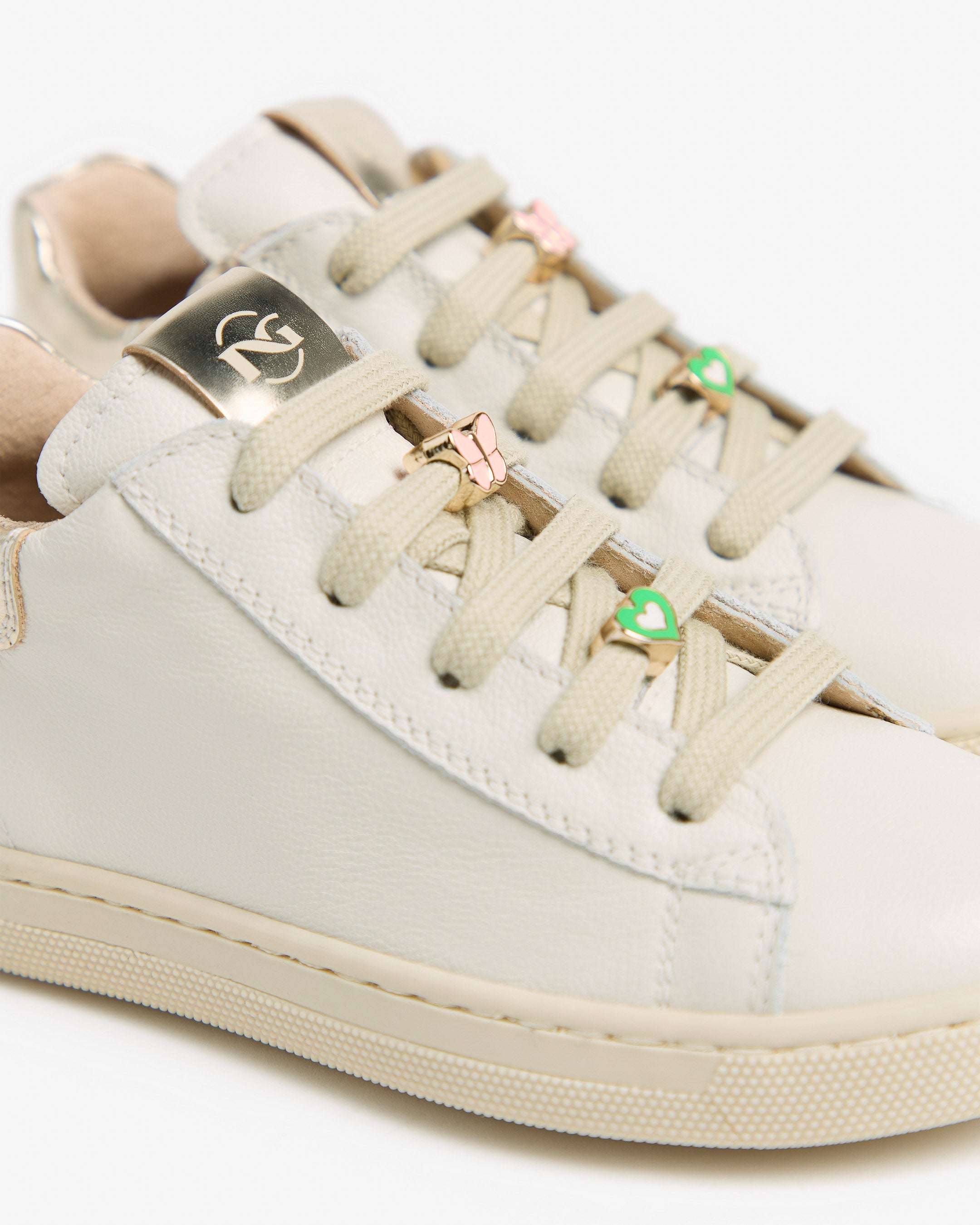 Junior Leather and Technical Fabric Sneakers for Girls