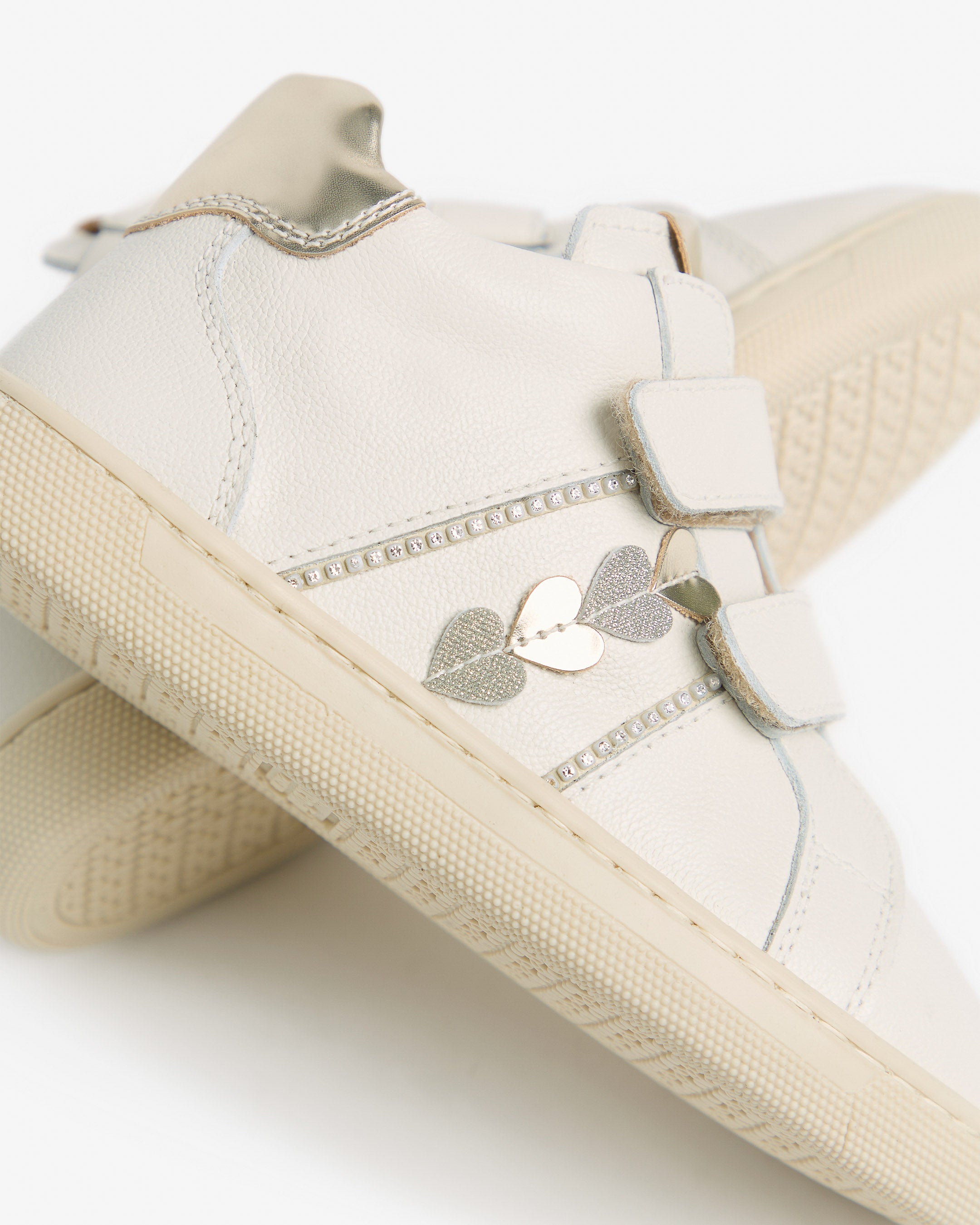 Sneakers Junior voor Meisje in Leder en Technisch Materiaal