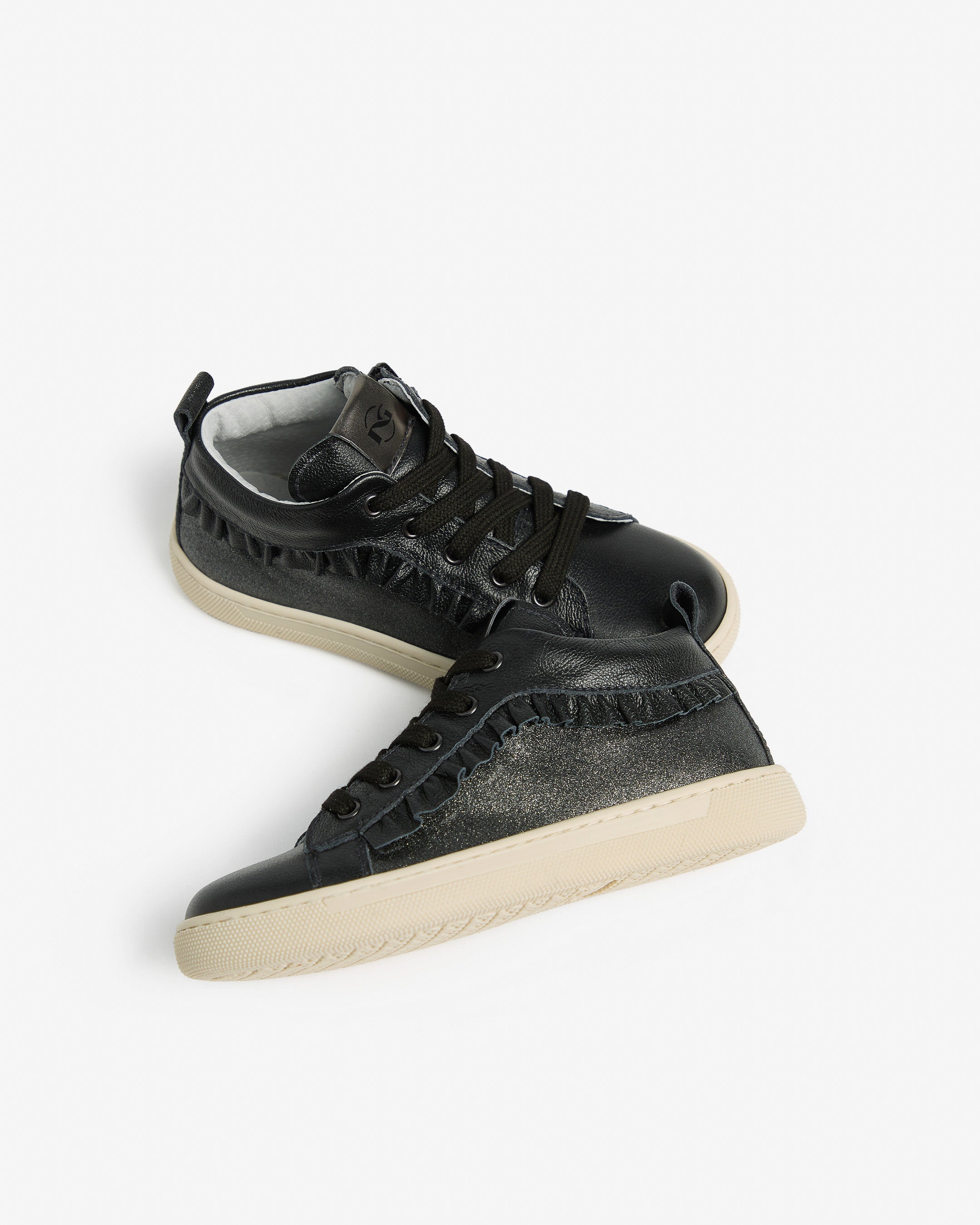 Sneakers Junior voor Meisje in Leder en Technisch Materiaal