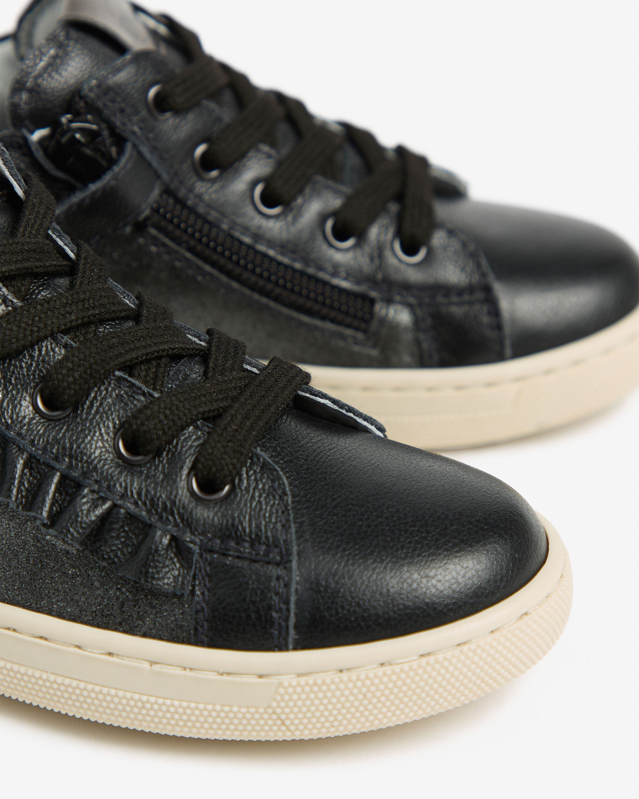 Sneakers Junior voor Meisje in Leder en Technisch Materiaal