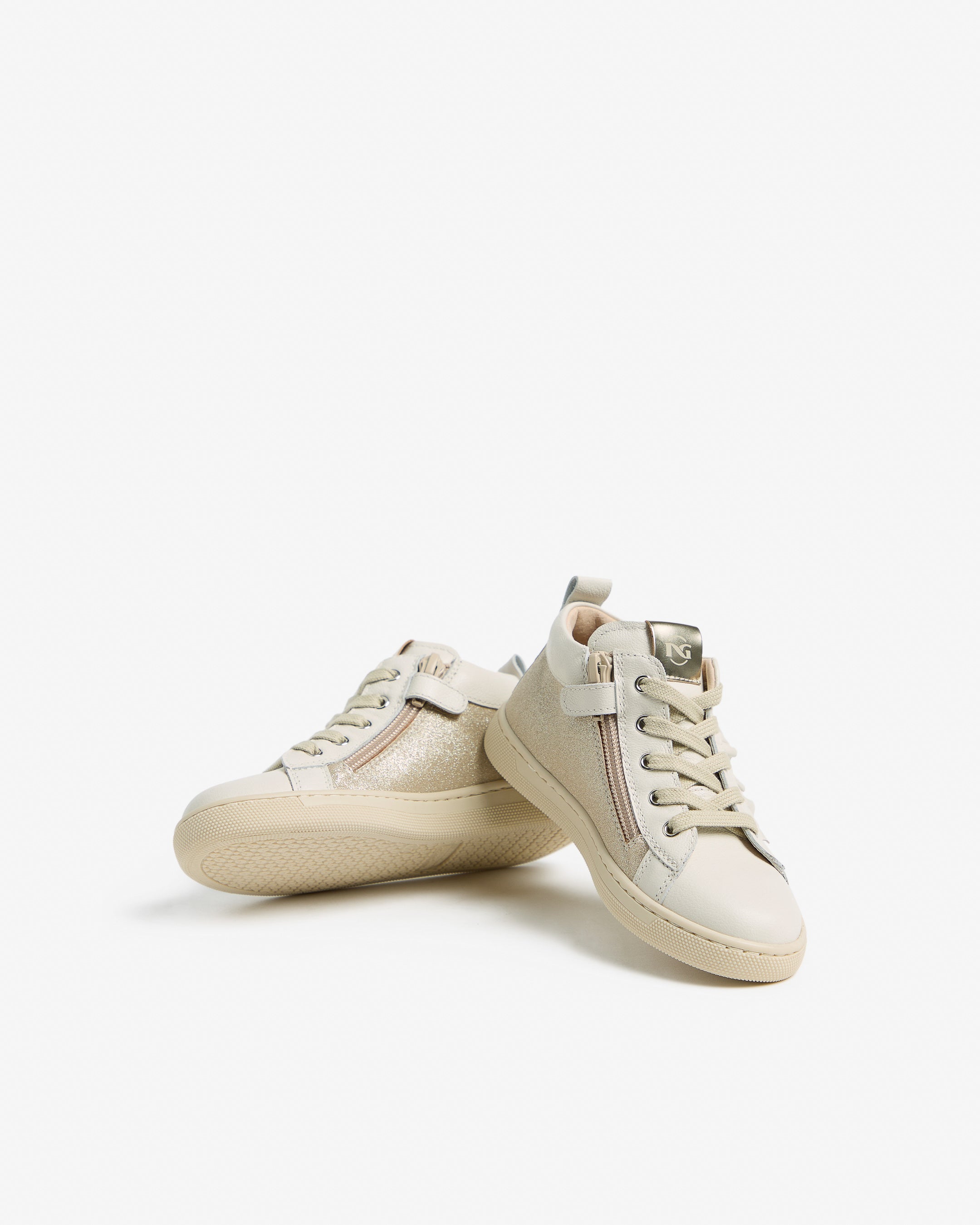 Sneakers Junior voor Meisje in Leder en Technisch Materiaal