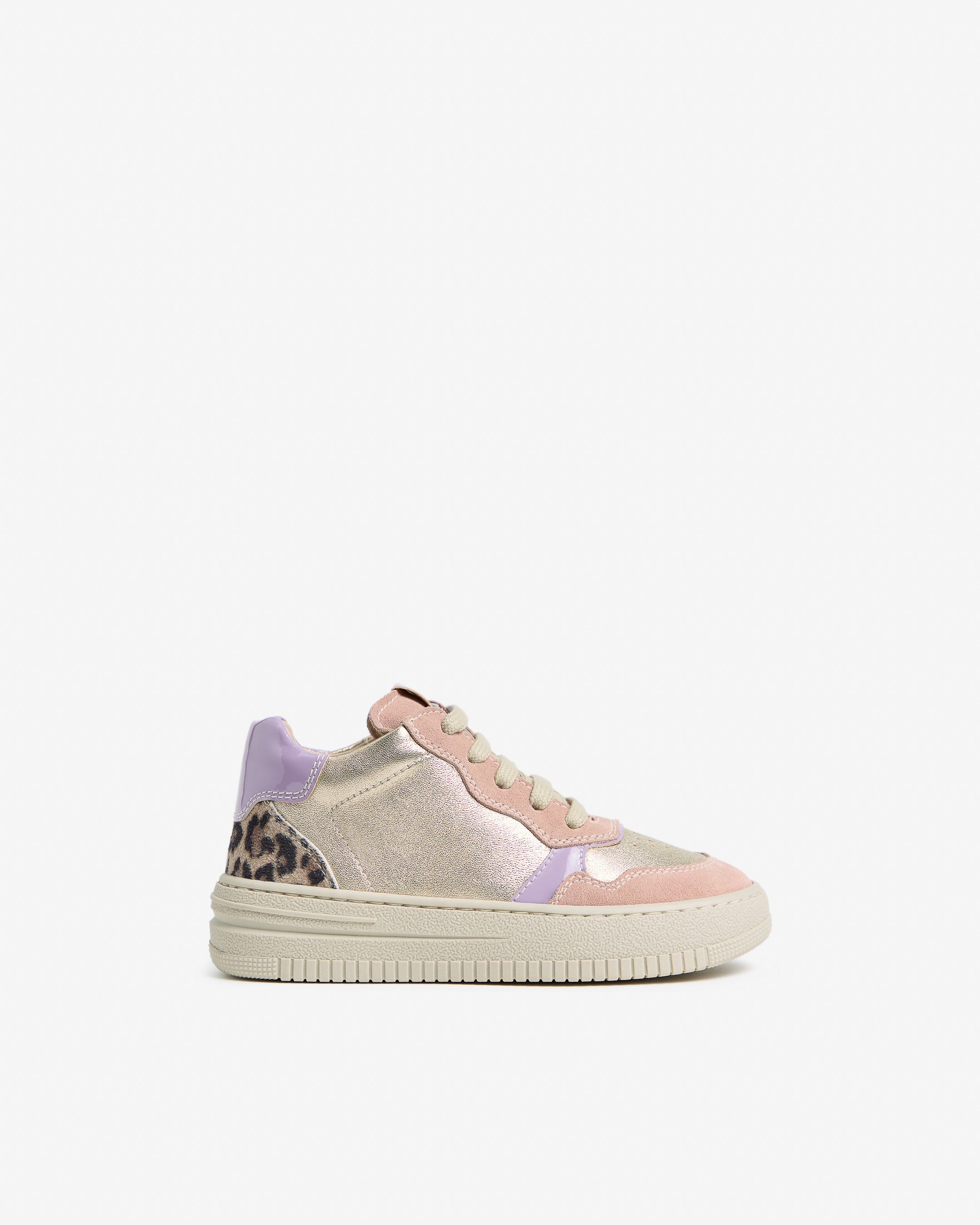 Sneakers Junior voor Meisje in Leder, Suède en Technisch Materiaal
