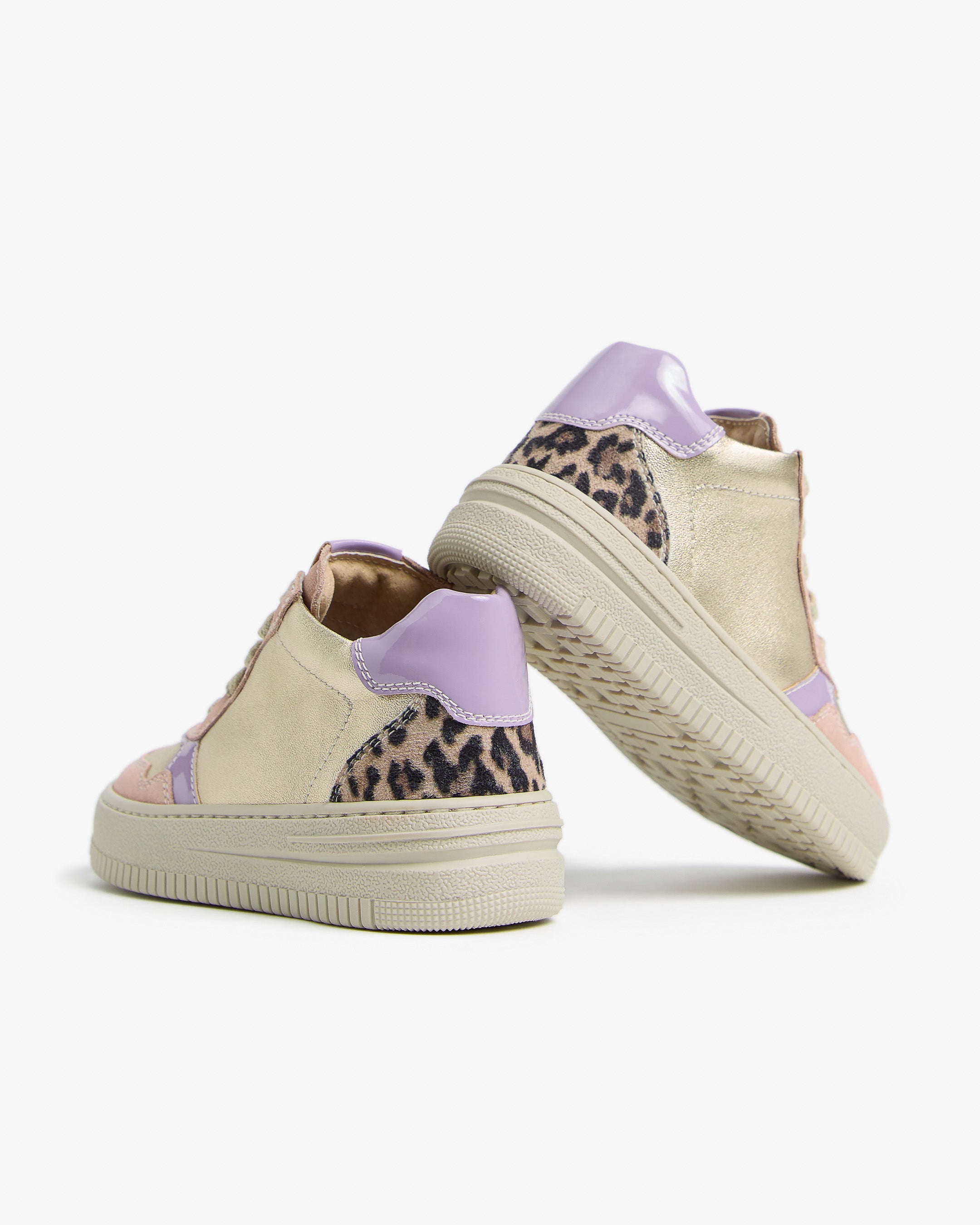 Sneakers Junior voor Meisje in Leder, Suède en Technisch Materiaal