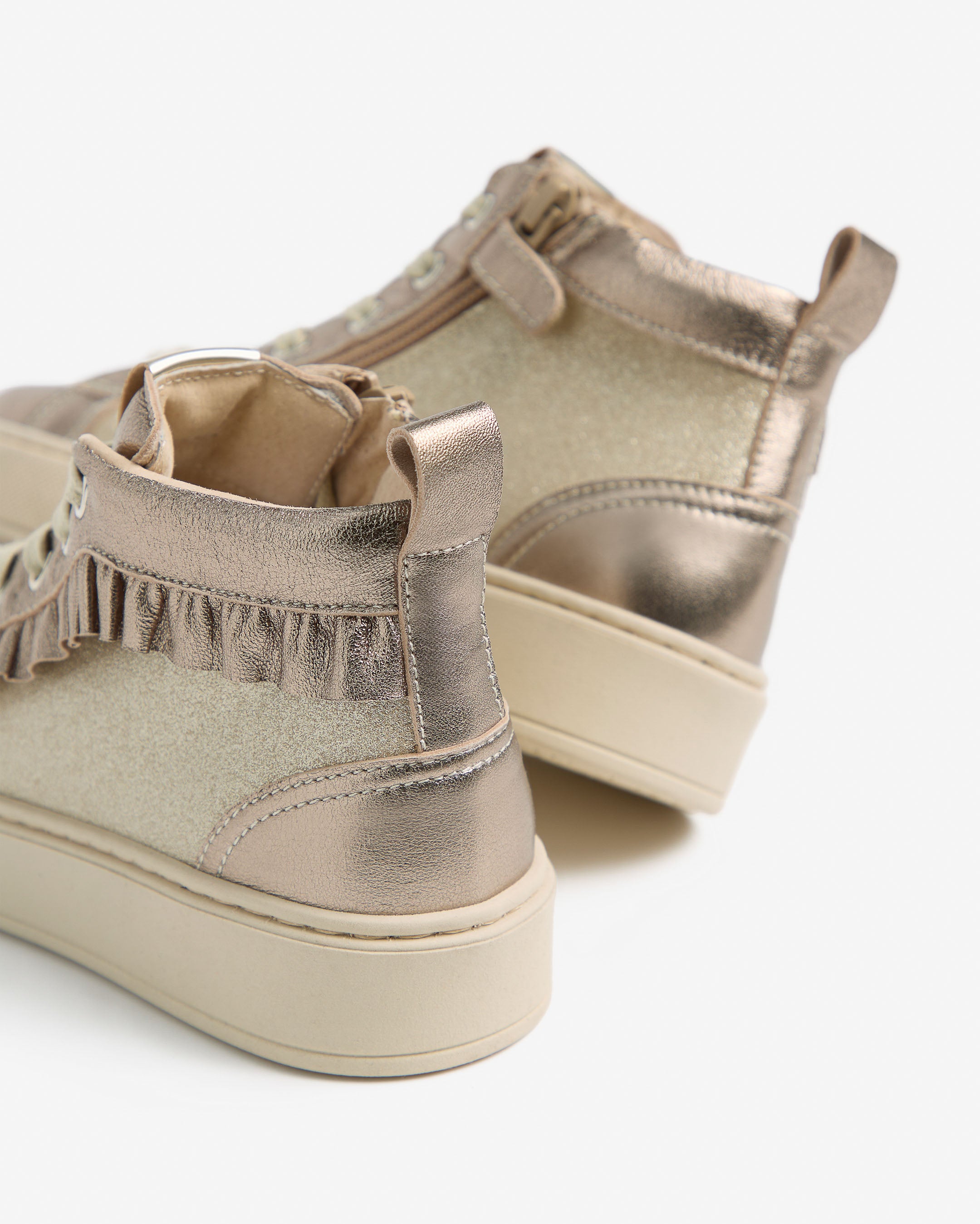 Sneakers Teen voor Tienermeisje in Leder en Technisch Materiaal