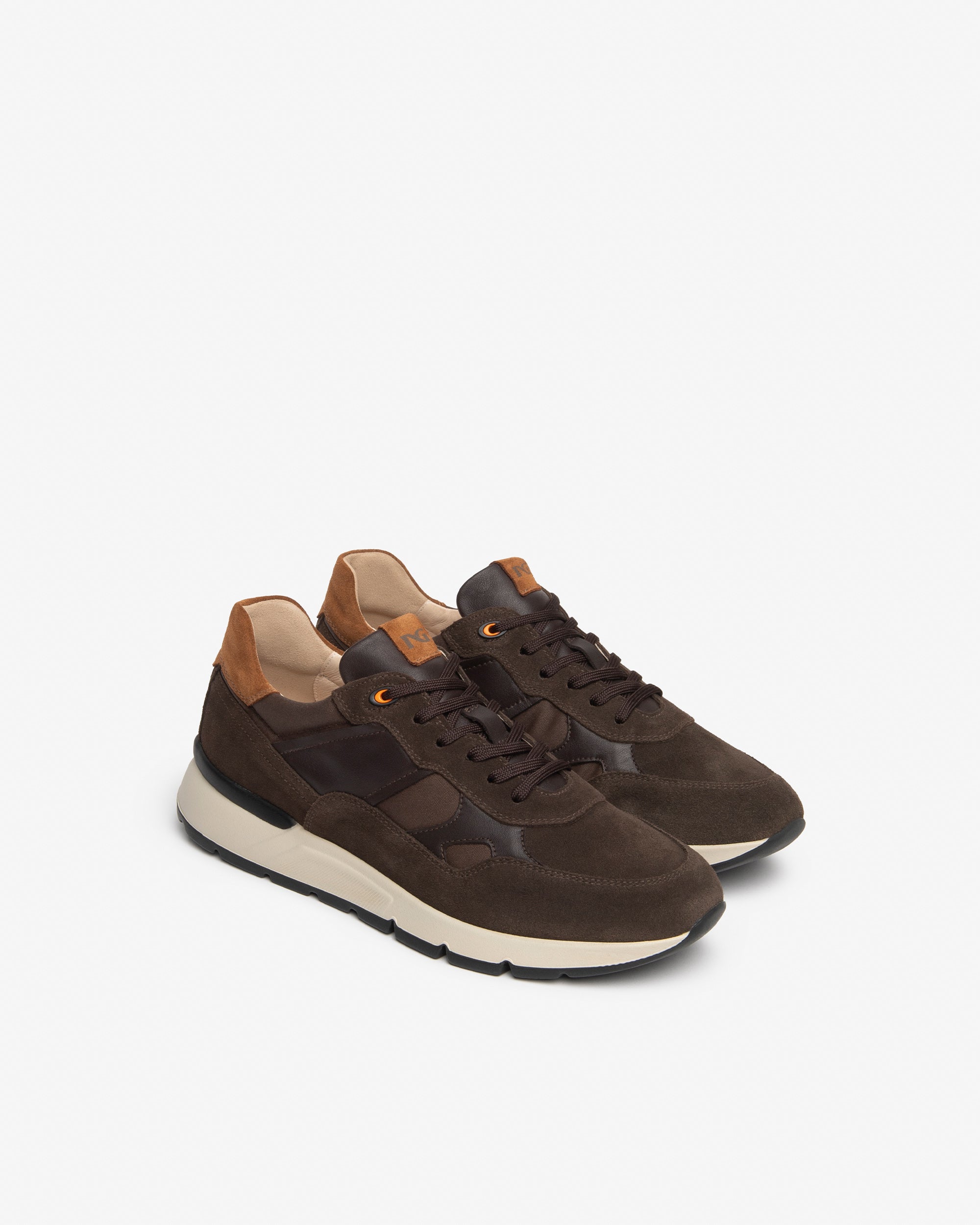 Sneakers Uomo in Camoscio, Pelle e Tela