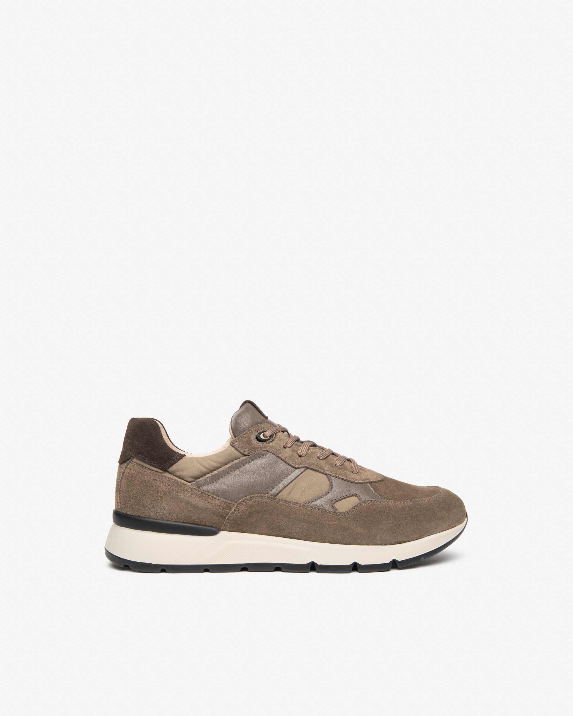 Sneakers Uomo in Camoscio, Pelle e Tela