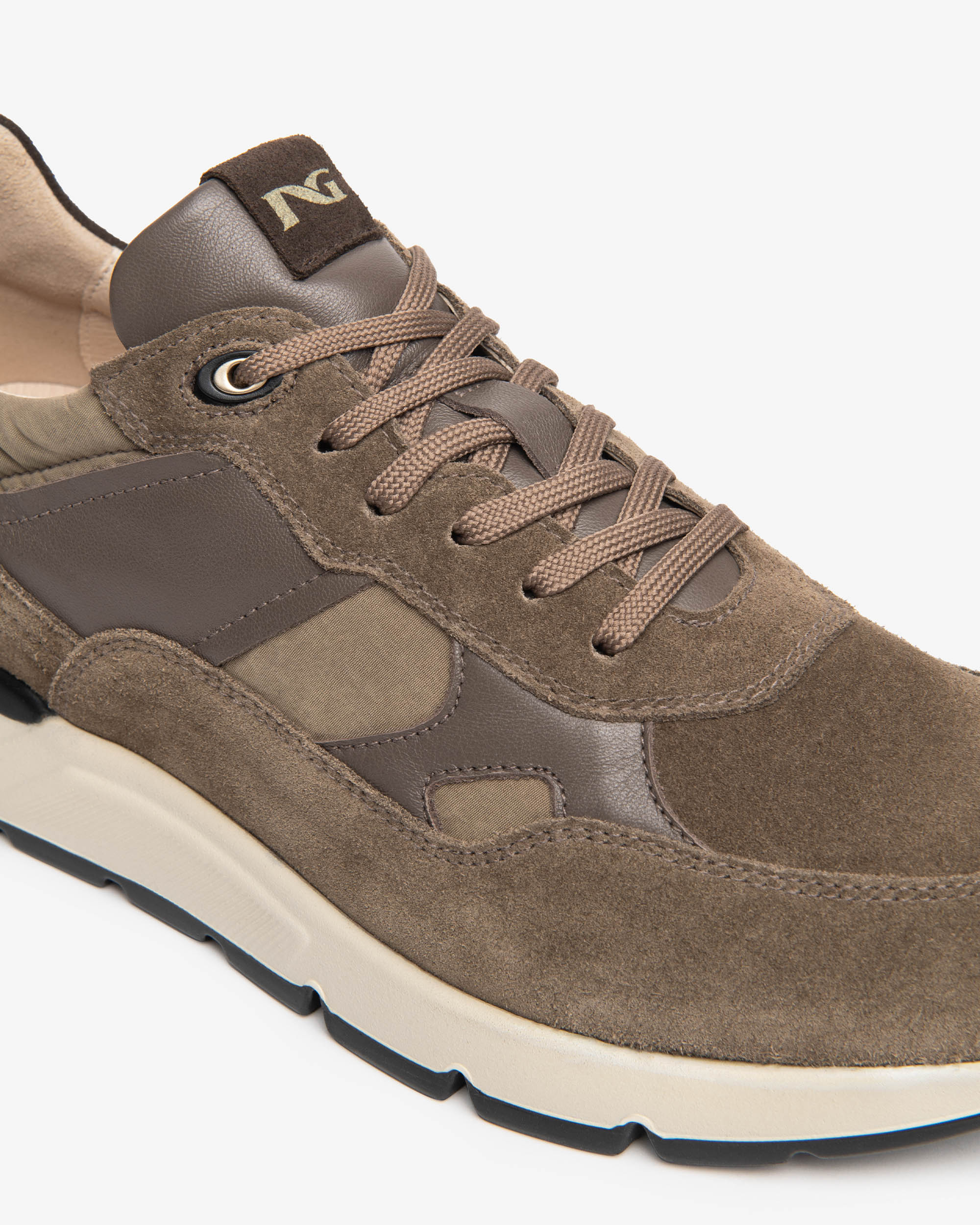 Sneakers Uomo in Camoscio, Pelle e Tela