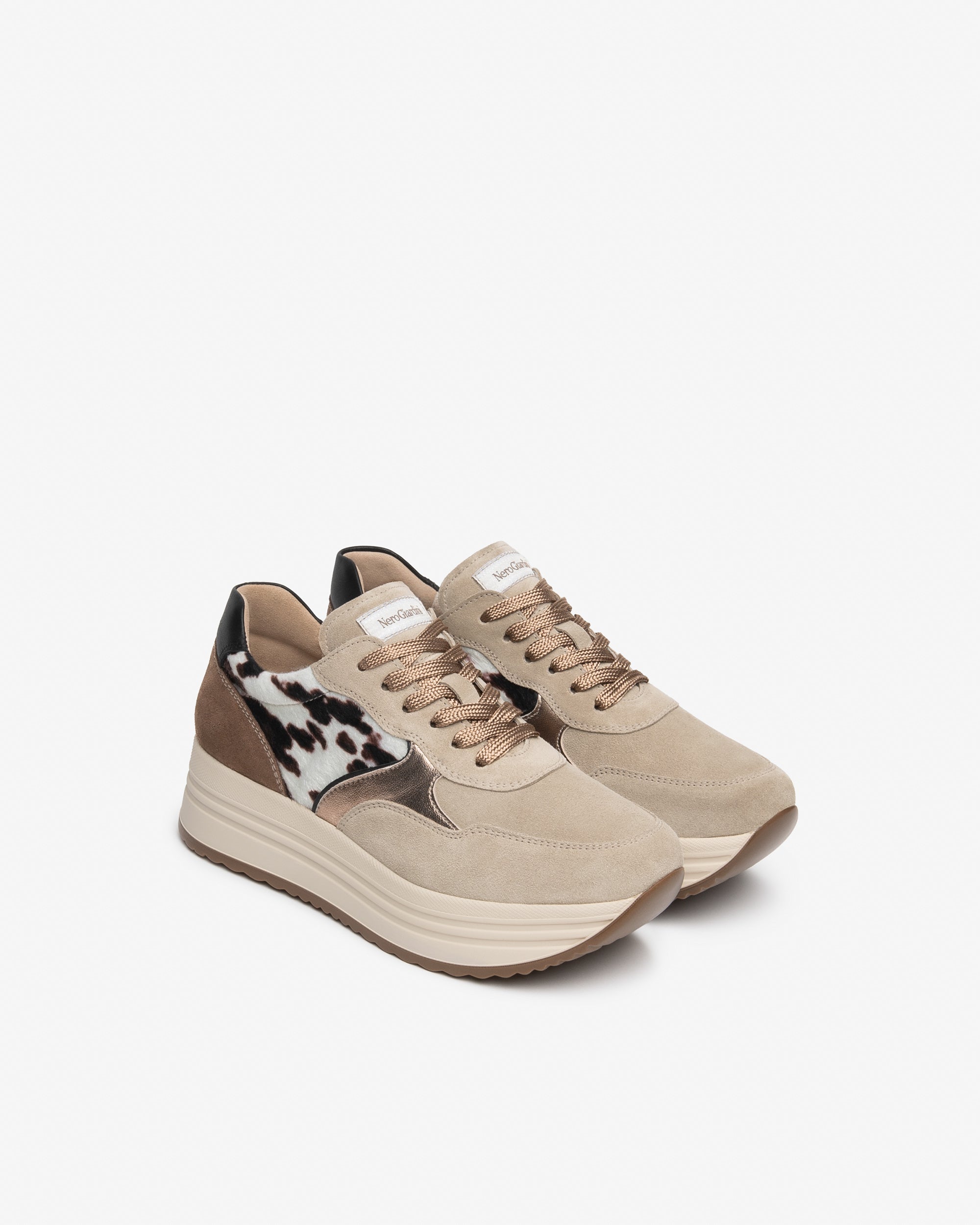 Sneakers Donna in Suede, Materiale Tecnico e Pelle