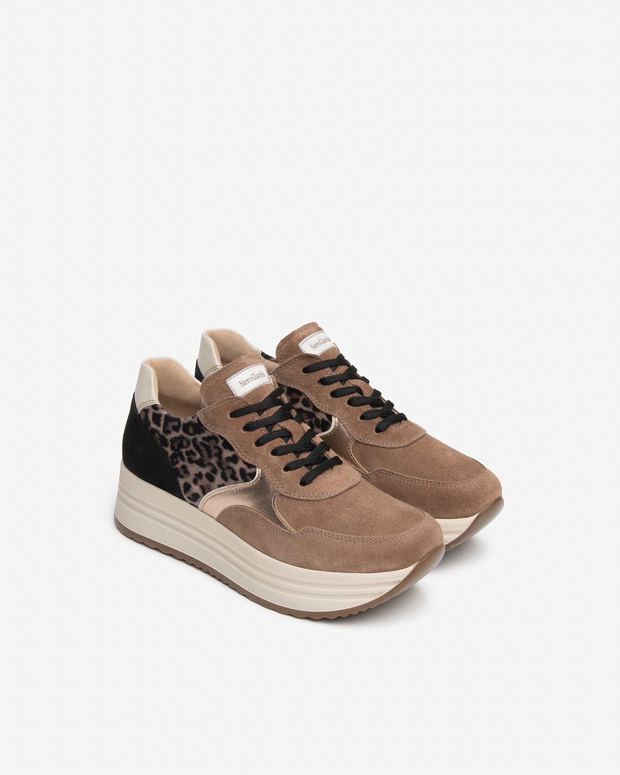 Sneakers Donna in Suede, Materiale Tecnico e Pelle