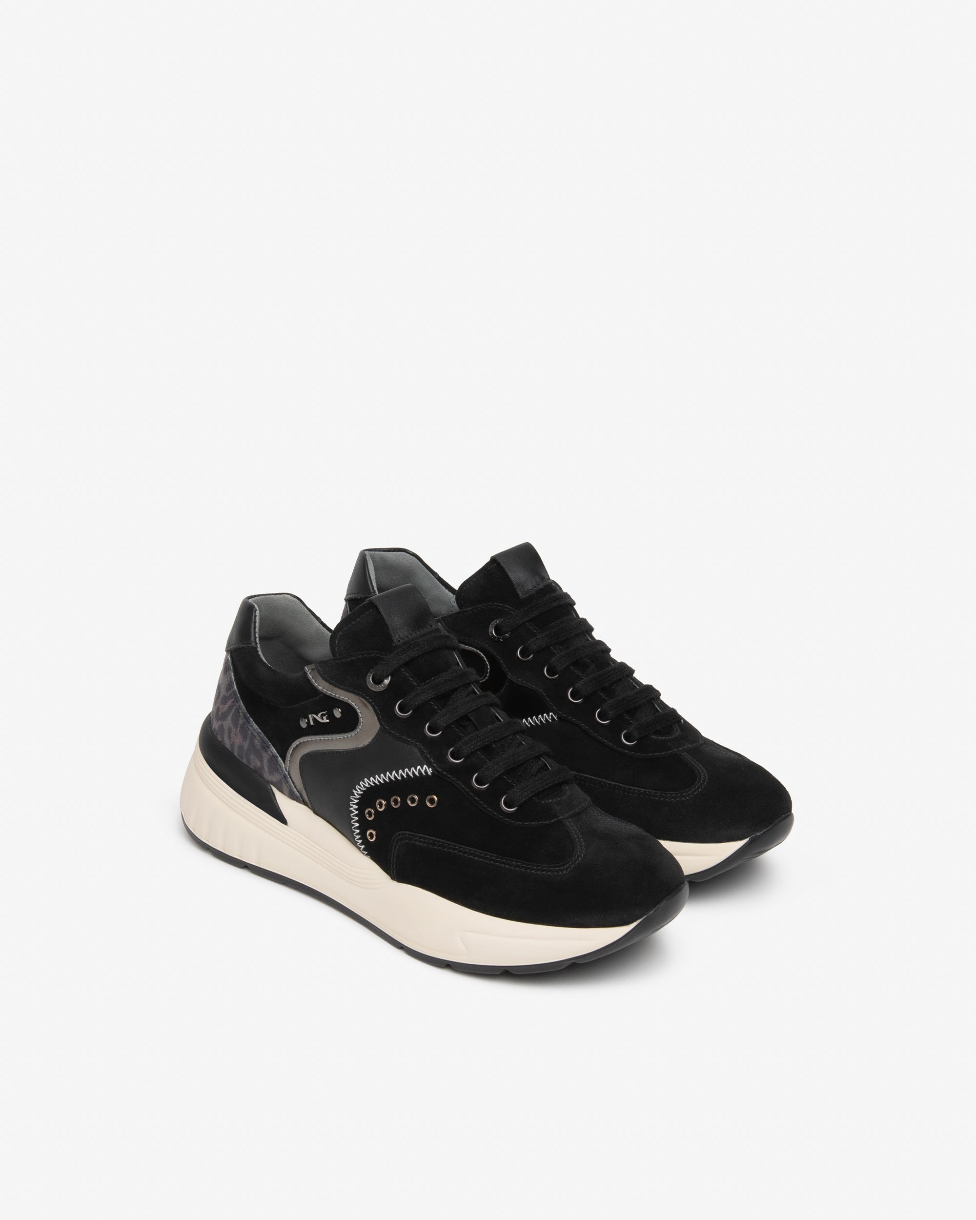 Sneakers Donna in Suede, Pelle e Materiale Tecnico