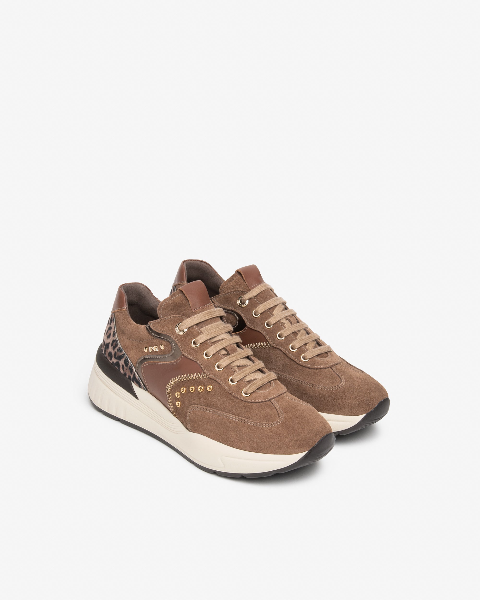 Sneakers Donna in Suede, Pelle e Materiale Tecnico