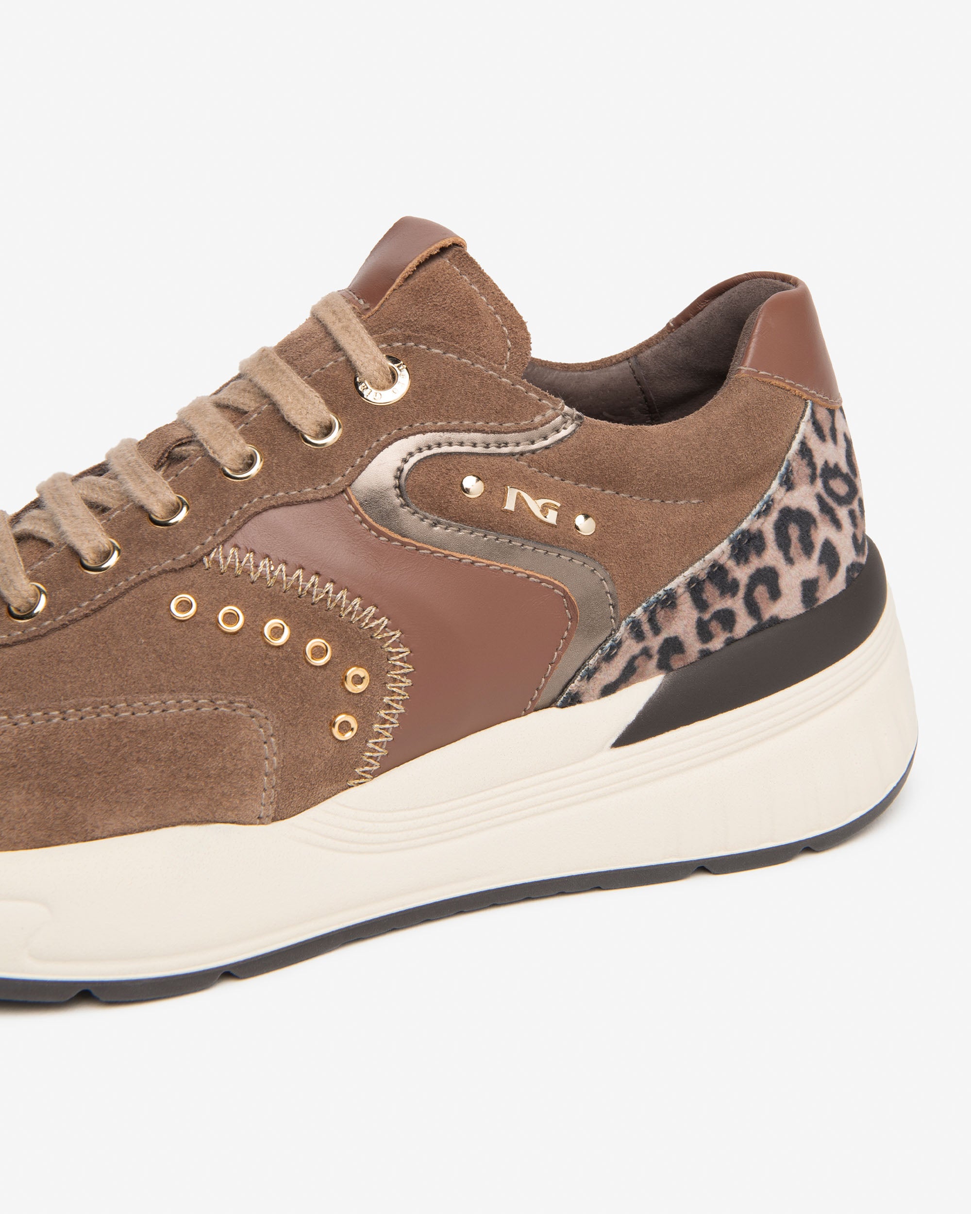 Sneakers Donna in Suede, Pelle e Materiale Tecnico