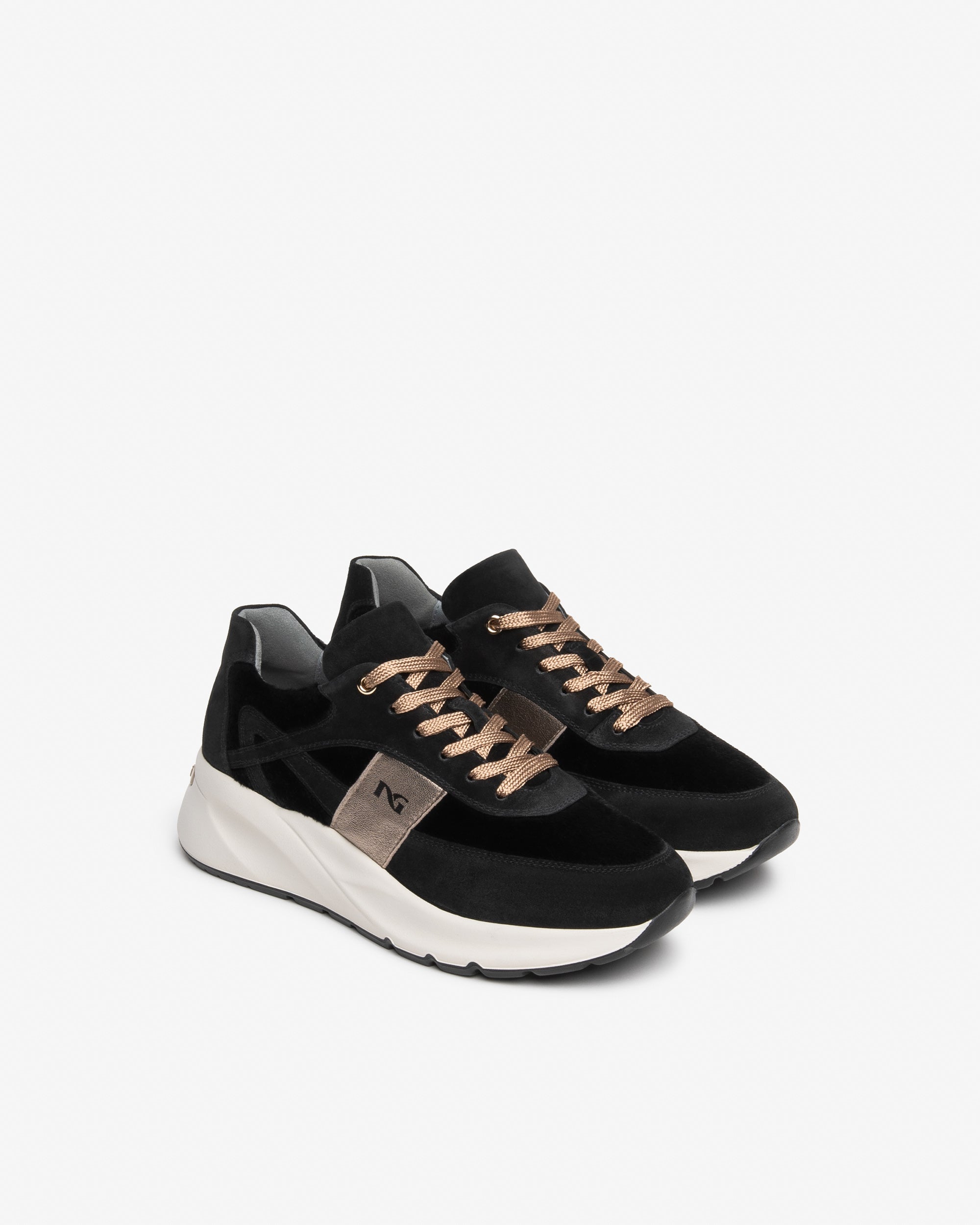 Sneakers Donna in Suede, Materiale Tecnico e Pelle