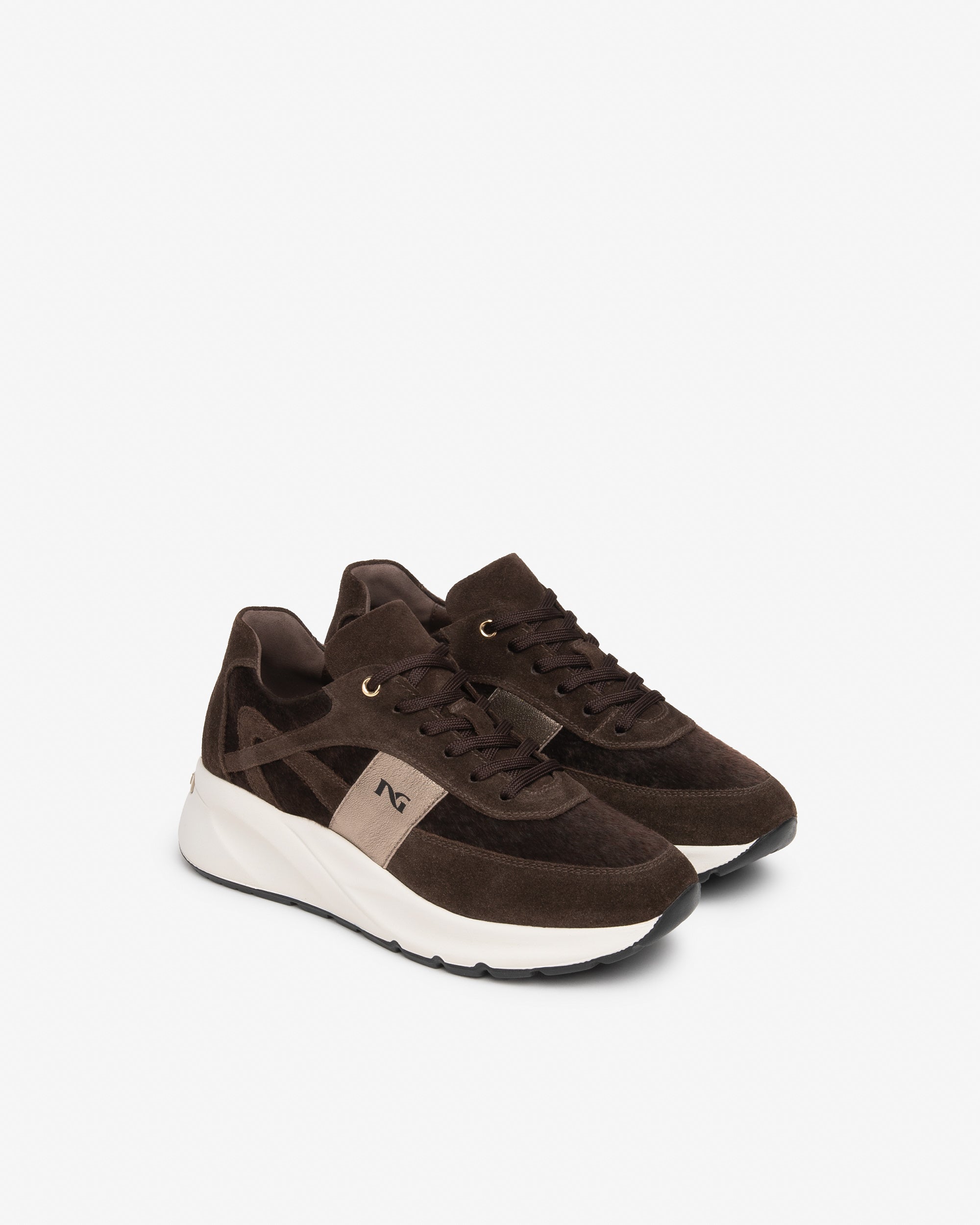 Sneakers Donna in Suede, Materiale Tecnico e Pelle