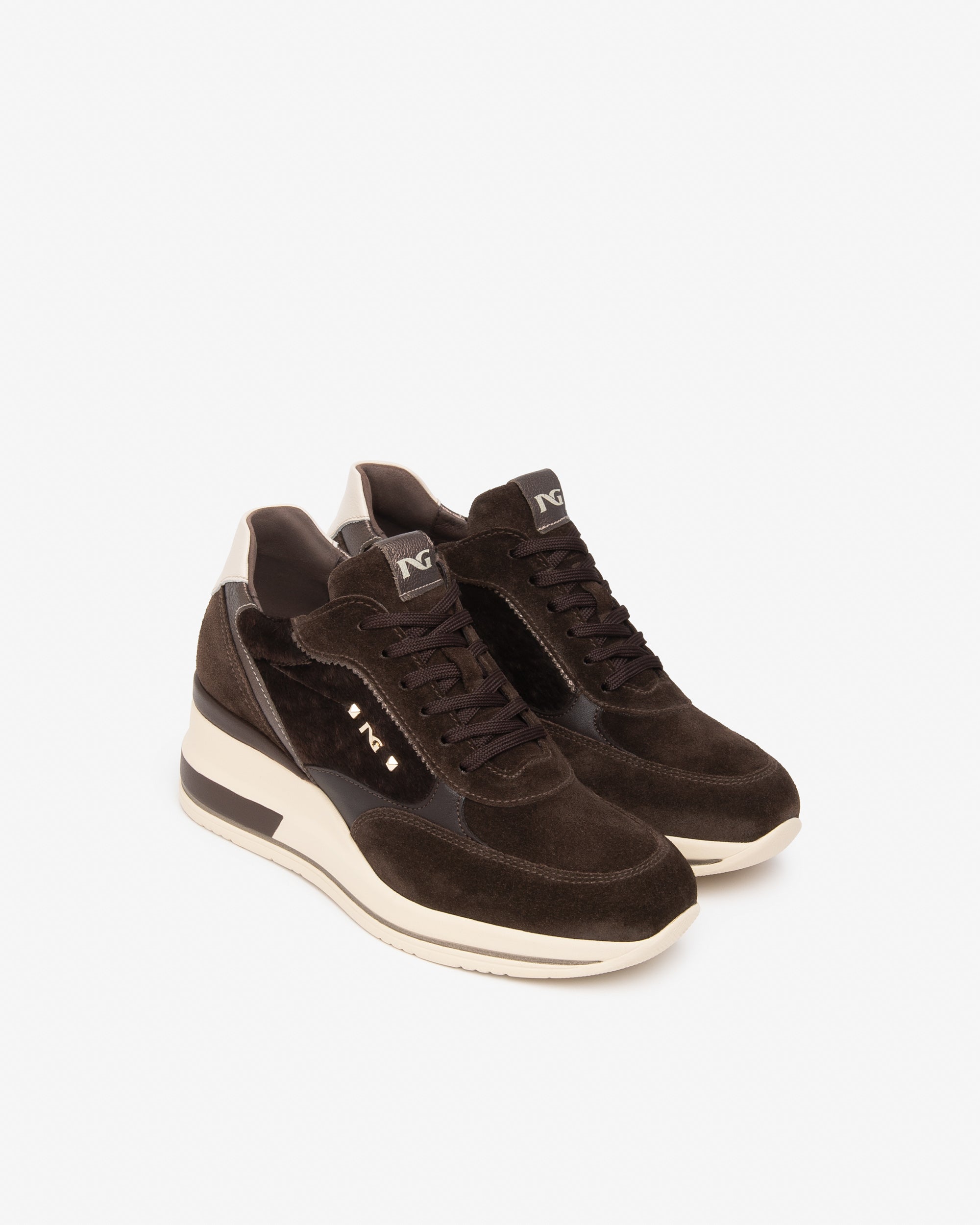 Sneakers Donna in Suede, Pelle e Materiale Tecnico