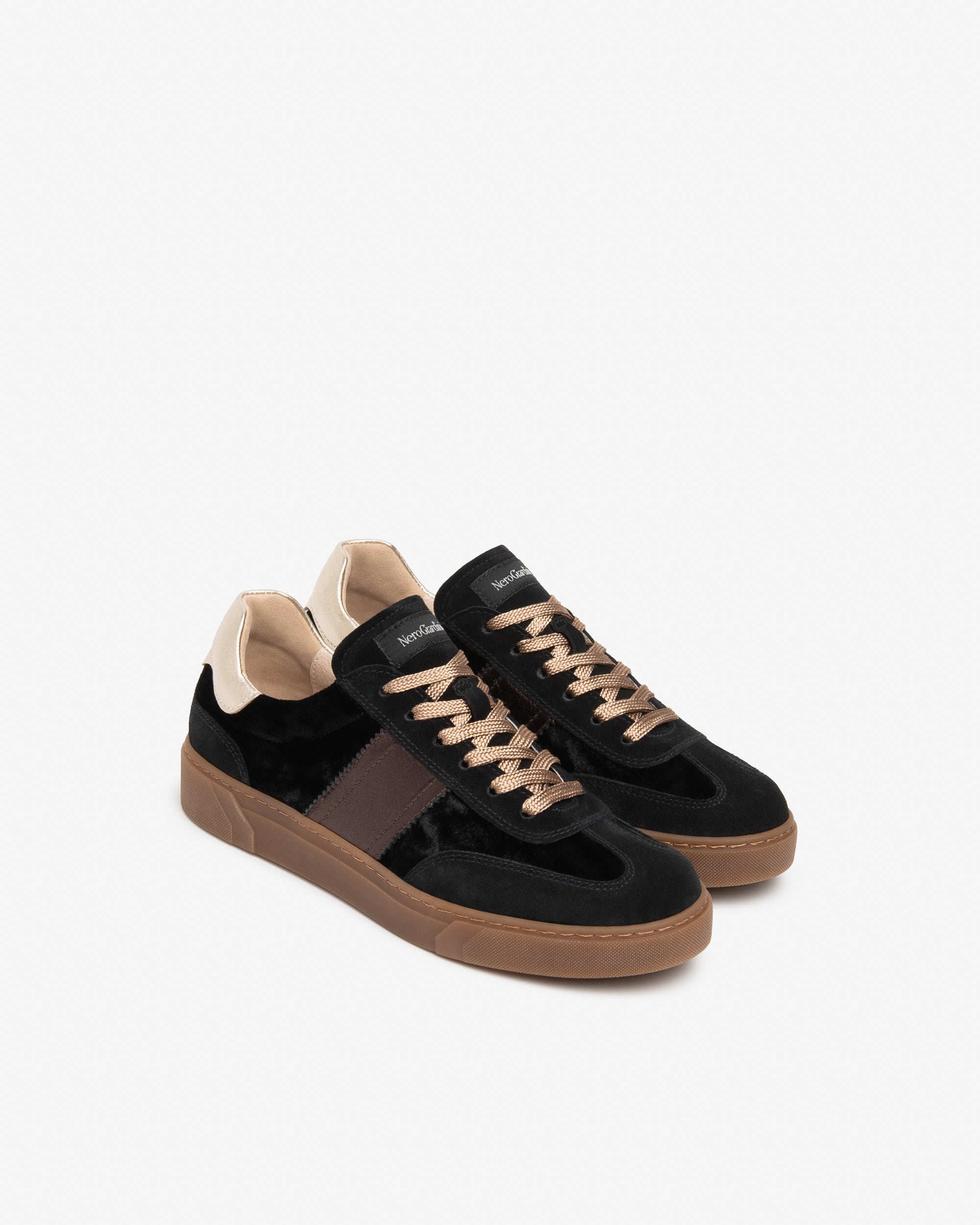 Sneakers Donna in Suede, Materiale Tecnico e Pelle