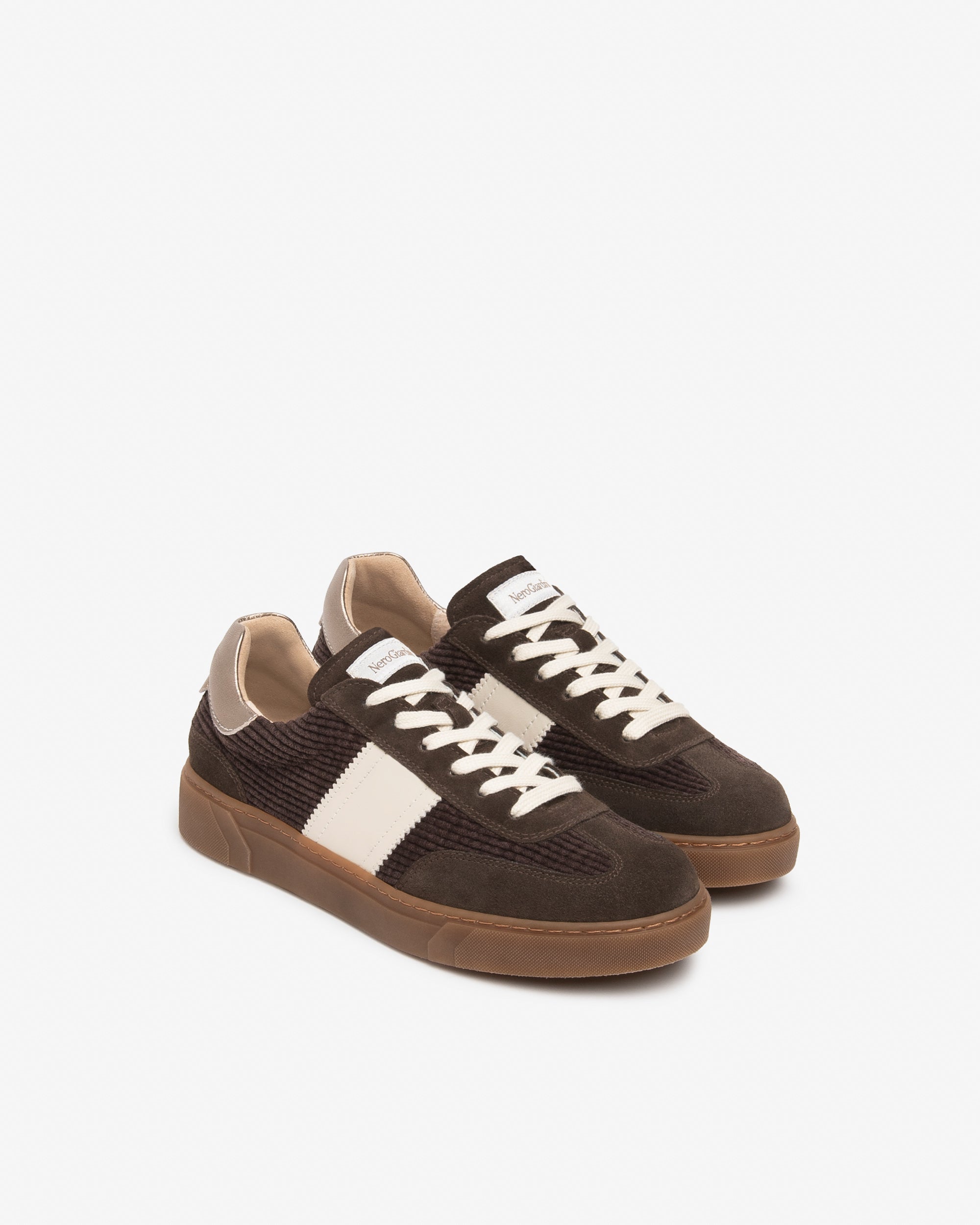 Sneakers Donna in Suede, Tessuto e Pelle