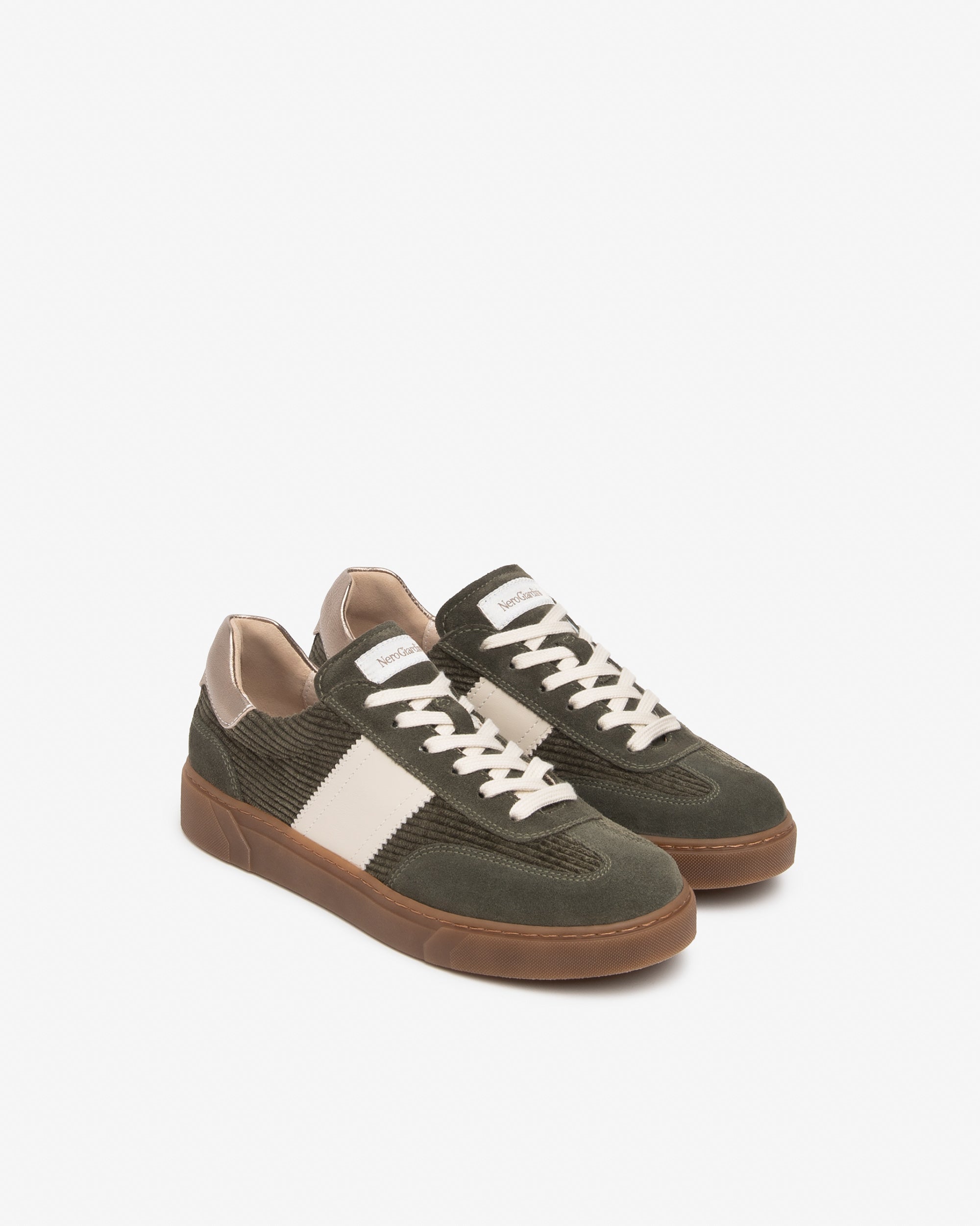 Sneakers Donna in Suede, Tessuto e Pelle