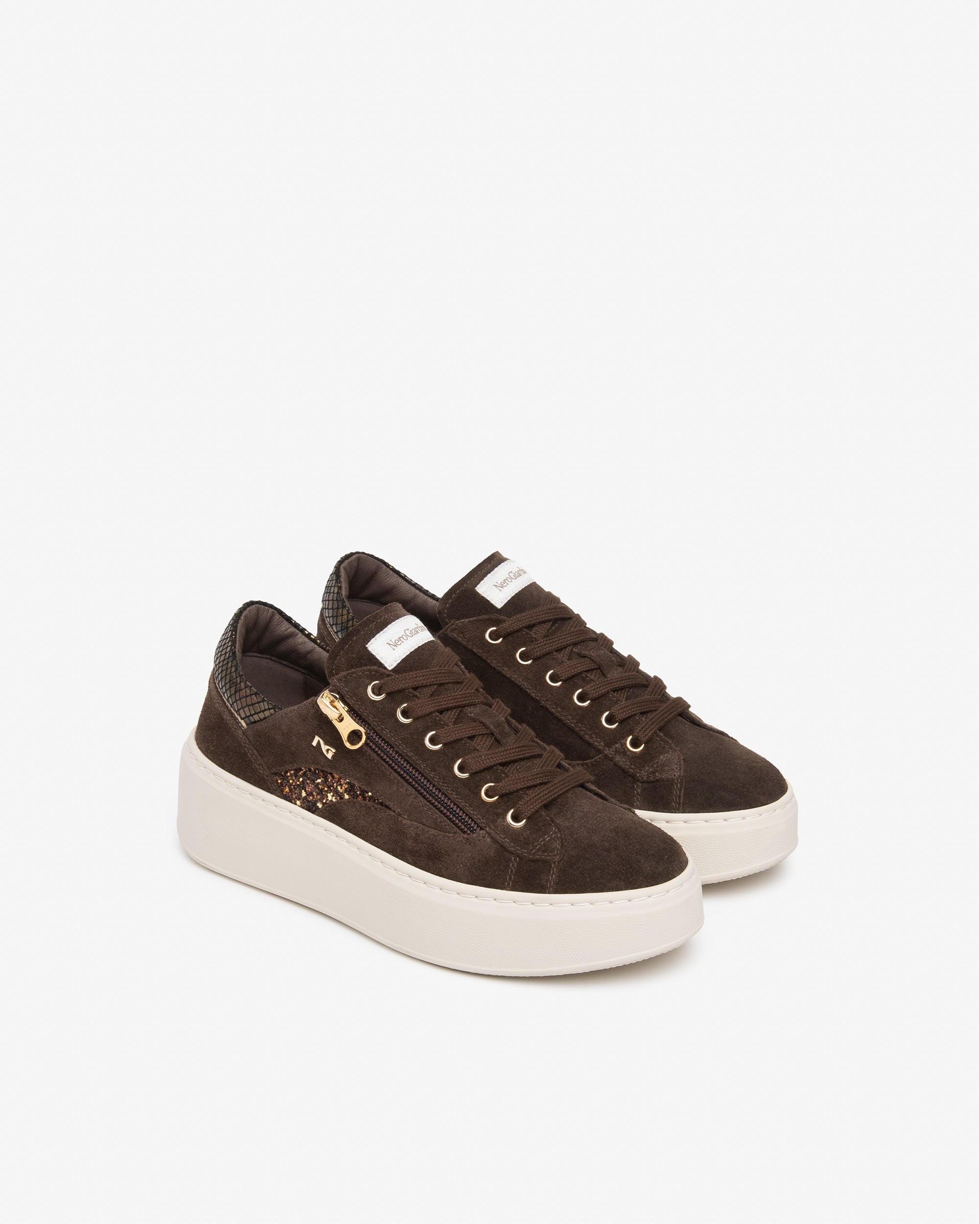 Sneakers Donna in Suede, Pelle e Materiale Tecnico