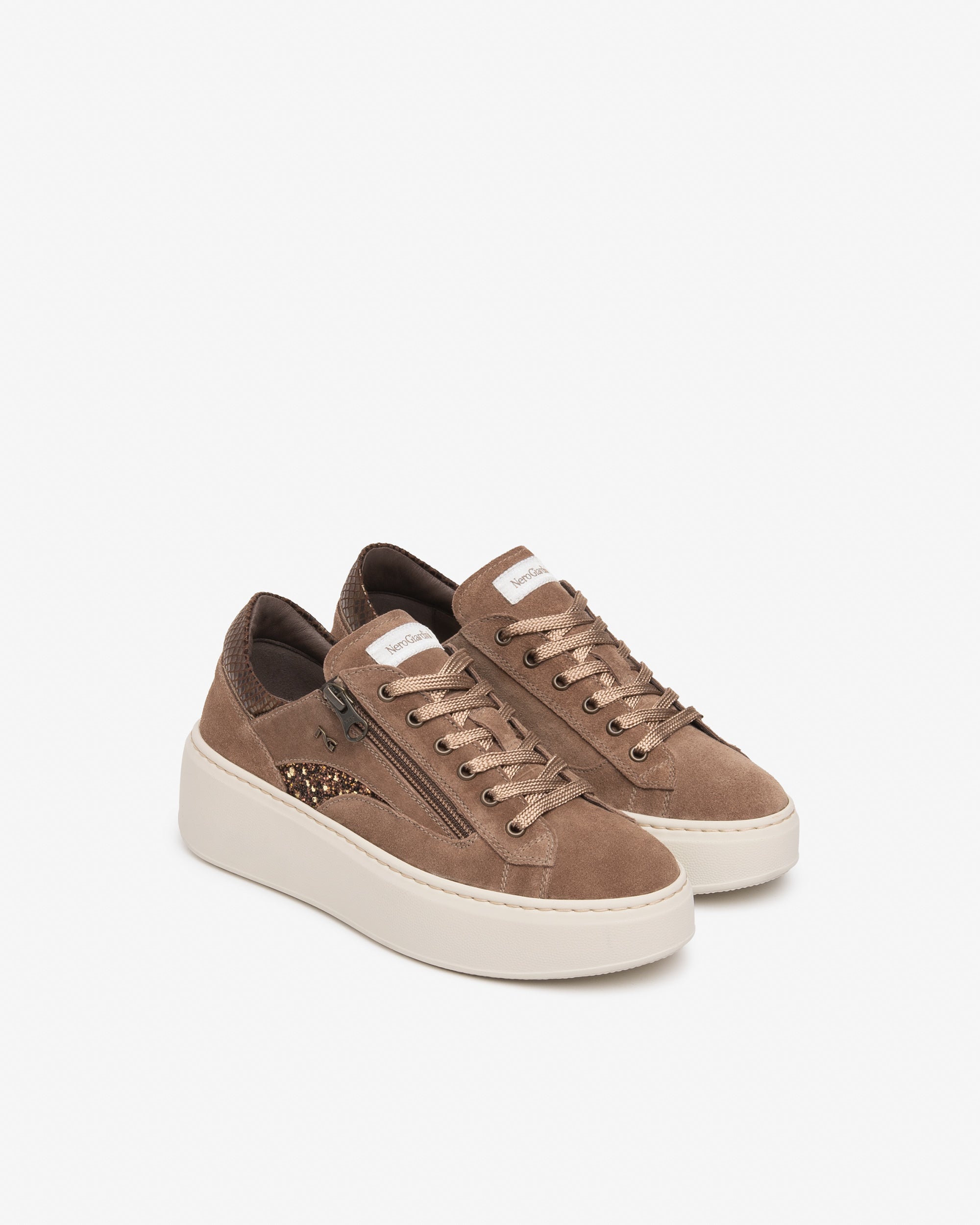 Sneakers Donna in Suede, Pelle e Materiale Tecnico