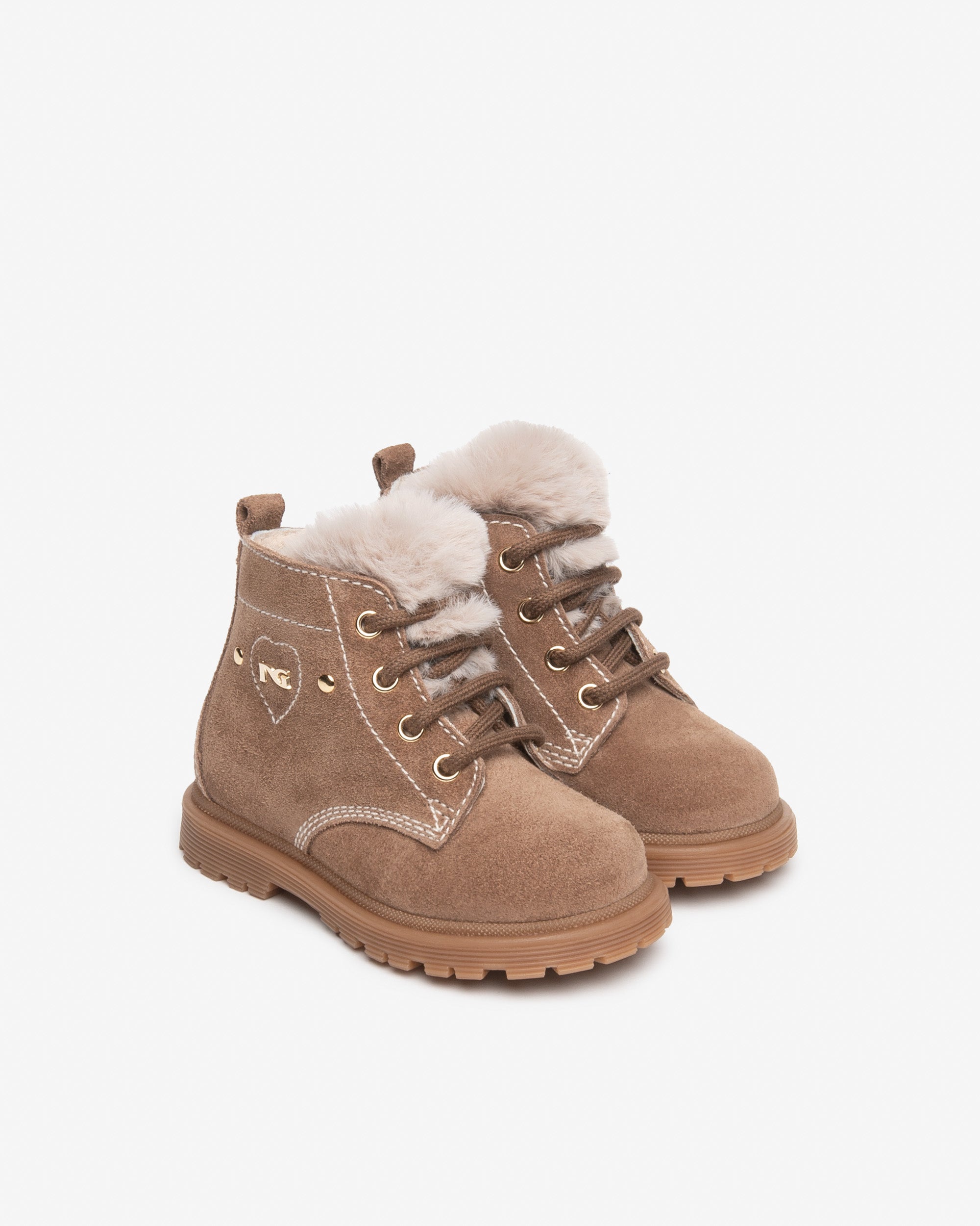 Anfibi Junior da Bambina in Camoscio e Tessuto