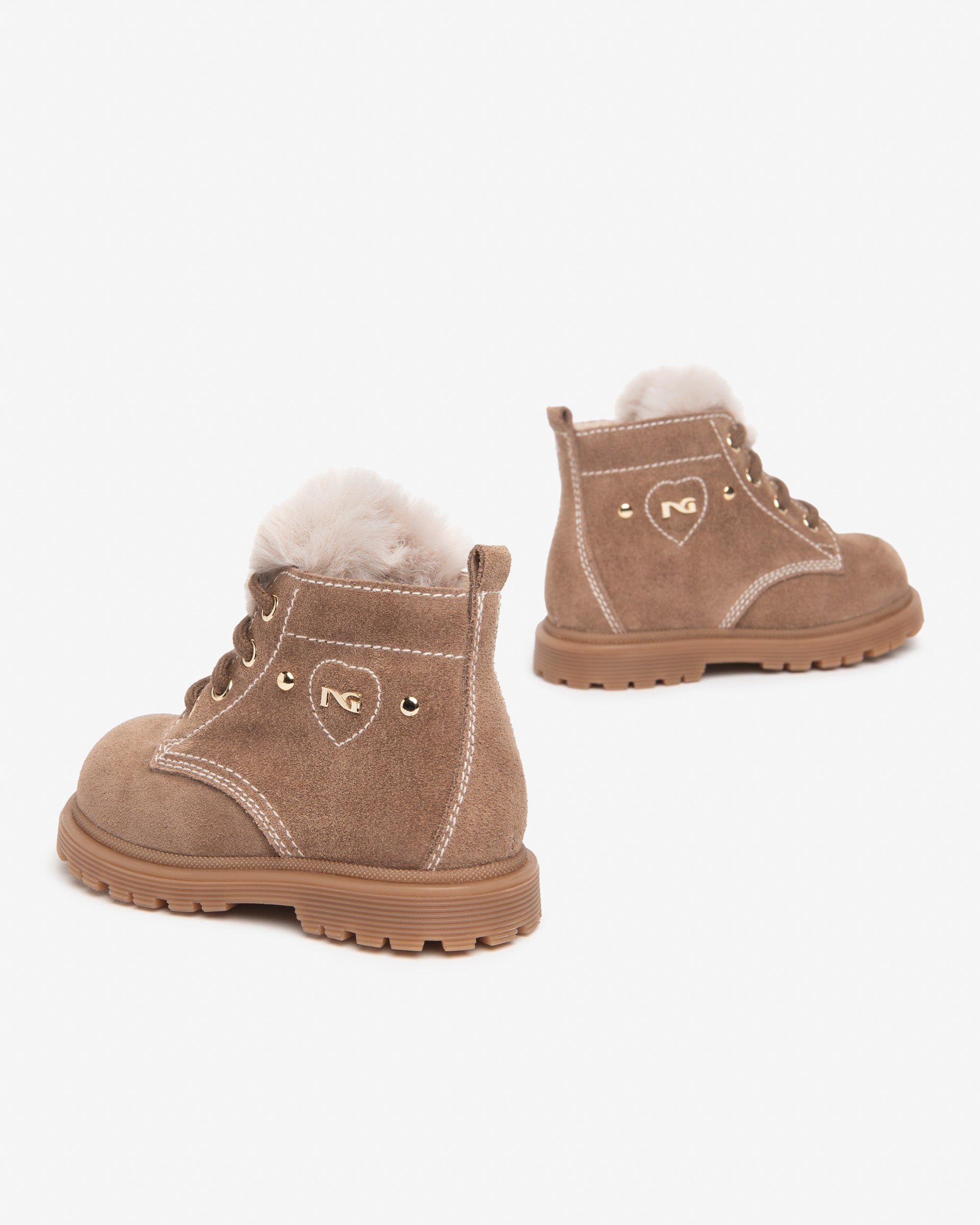 Anfibi Junior da Bambina in Camoscio e Tessuto