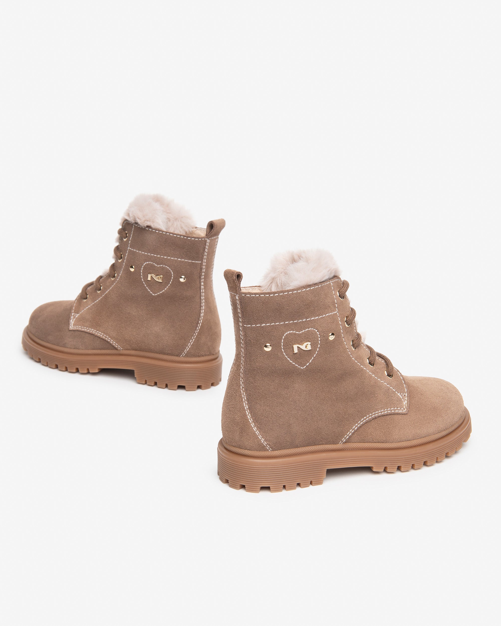Anfibi Junior da Bambina in Camoscio e Tessuto