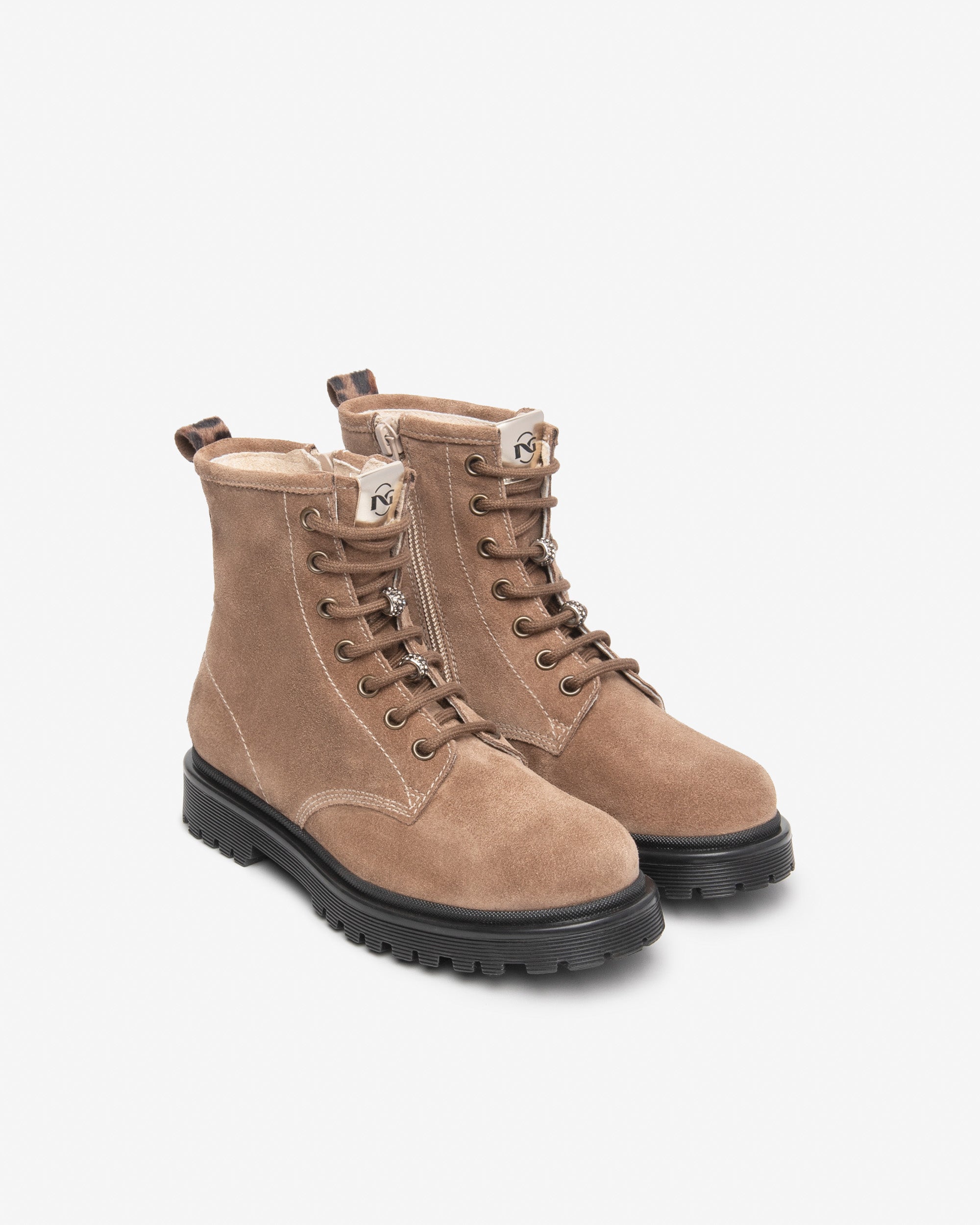 Anfibi Teen da Ragazza in Camoscio e Materiale Tecnico