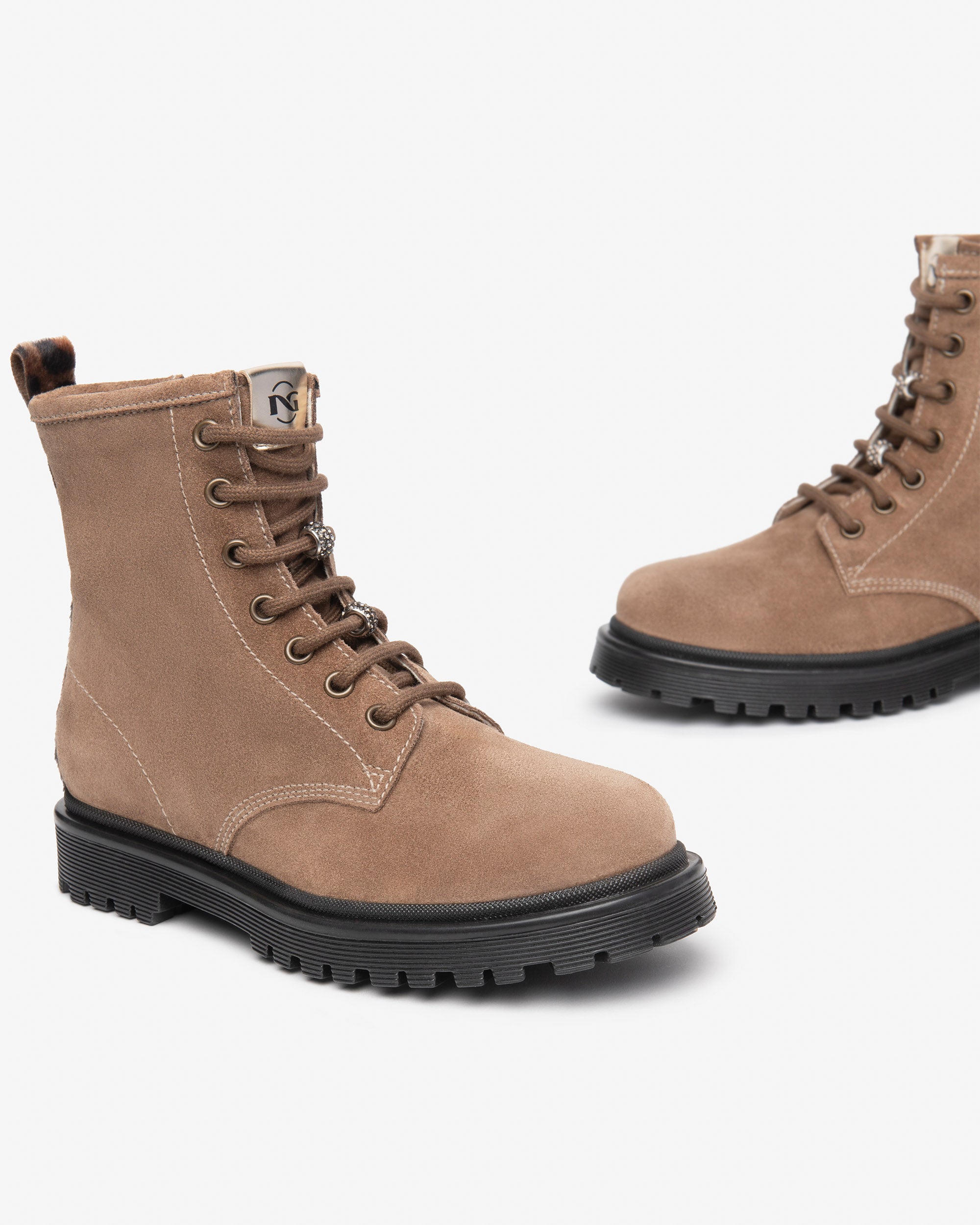 Anfibi Teen da Ragazza in Camoscio e Materiale Tecnico