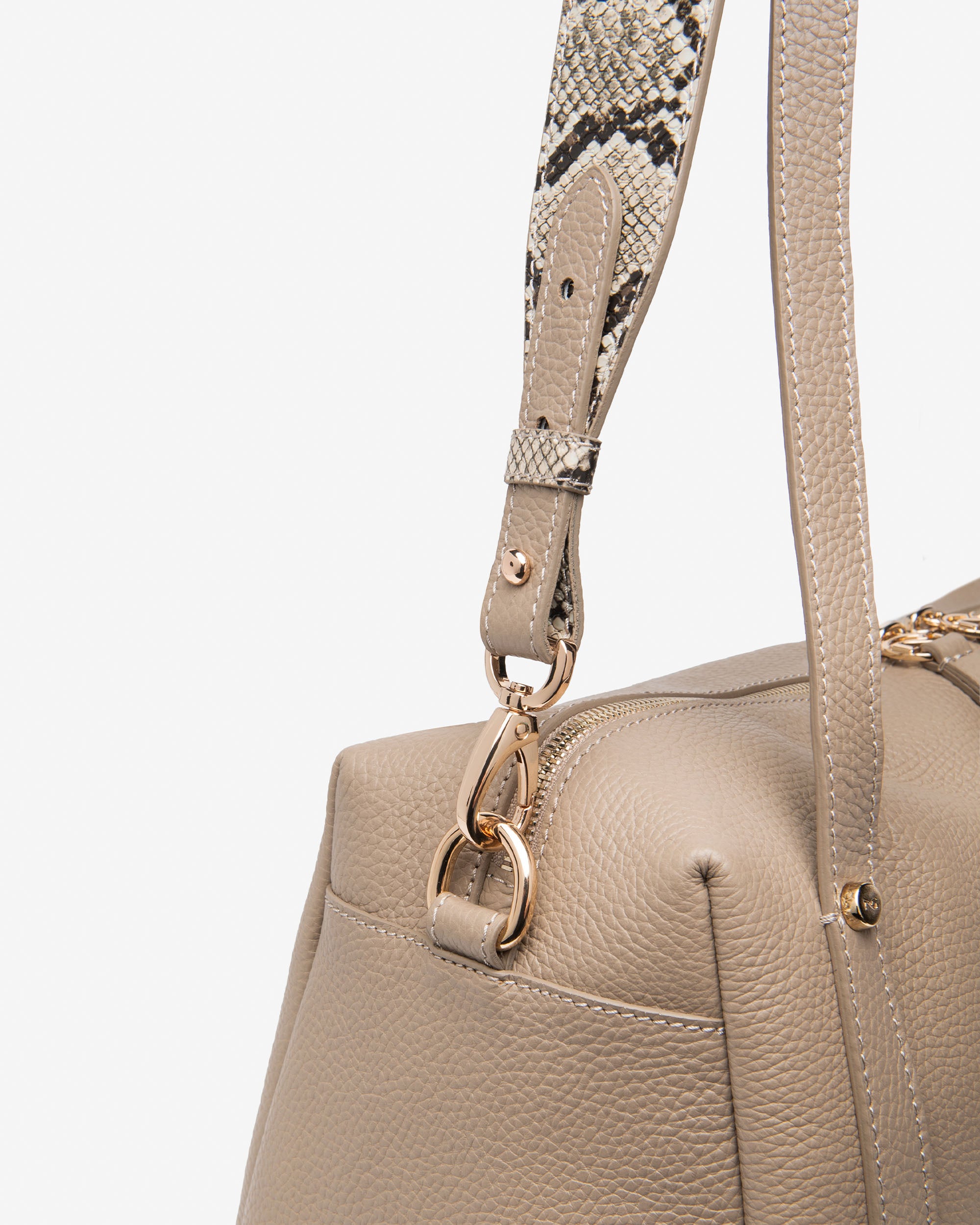 Bauletto da Donna in Pelle e Materiale Tecnico
