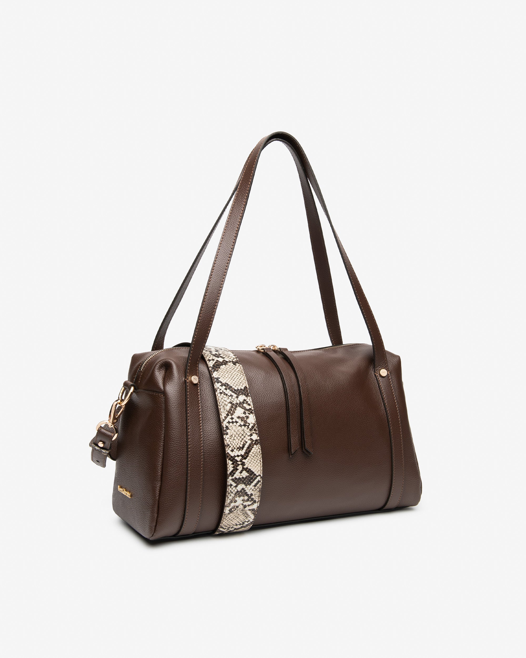 Bauletto da Donna in Pelle e Materiale Tecnico
