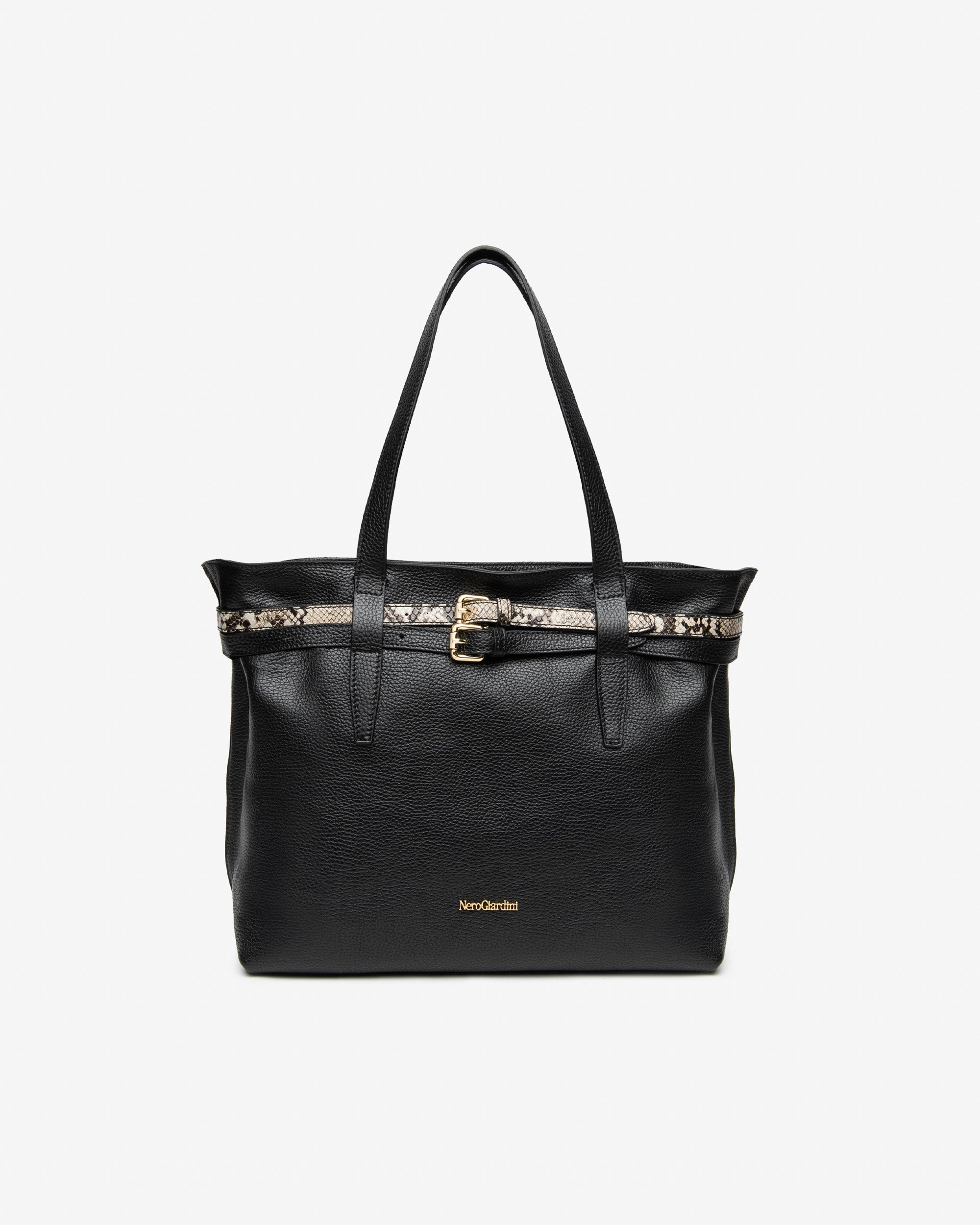 Borsa a Spalla da Donna in Pelle e Materiale Tecnico